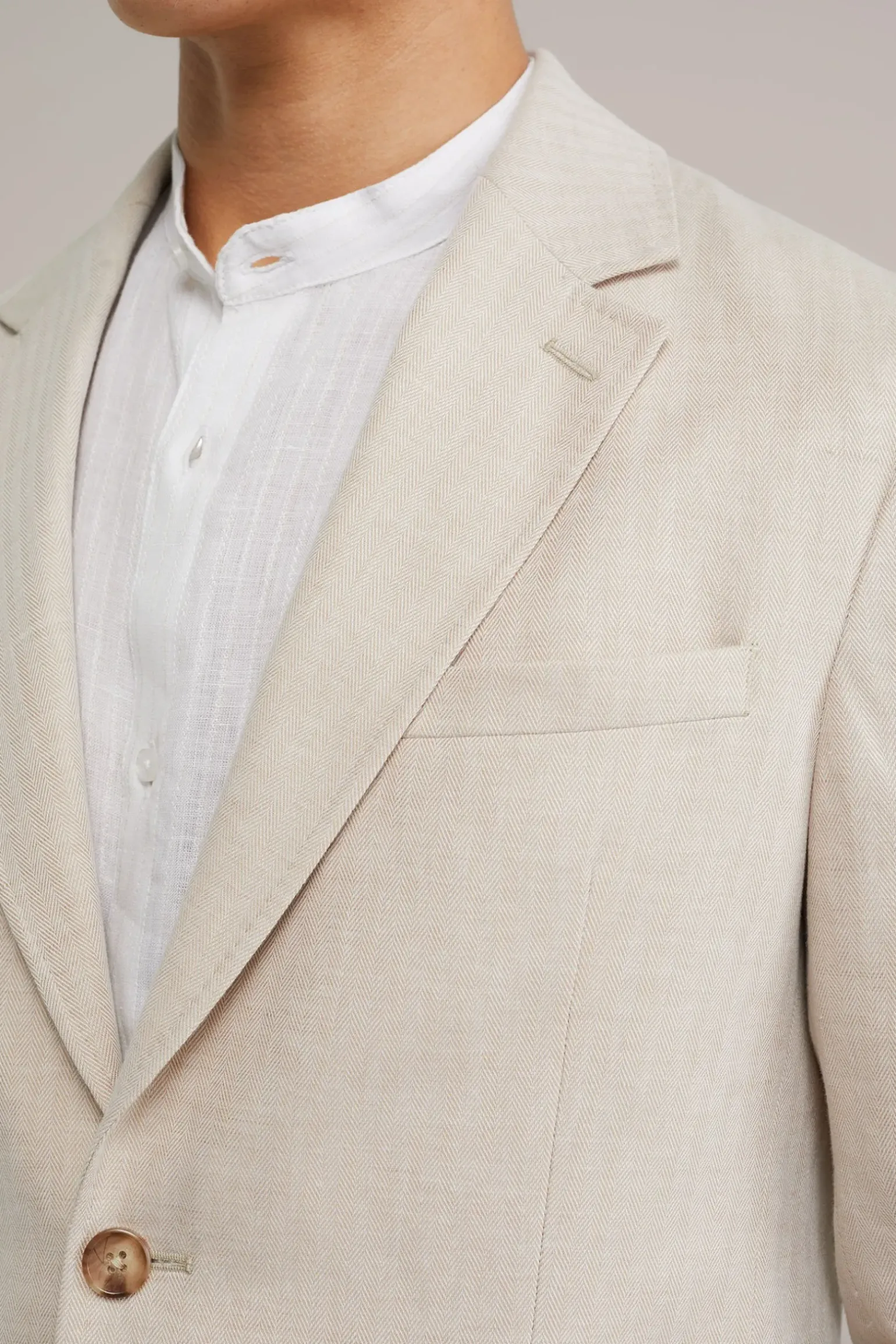 blazer met stretch en visgraatpatroon