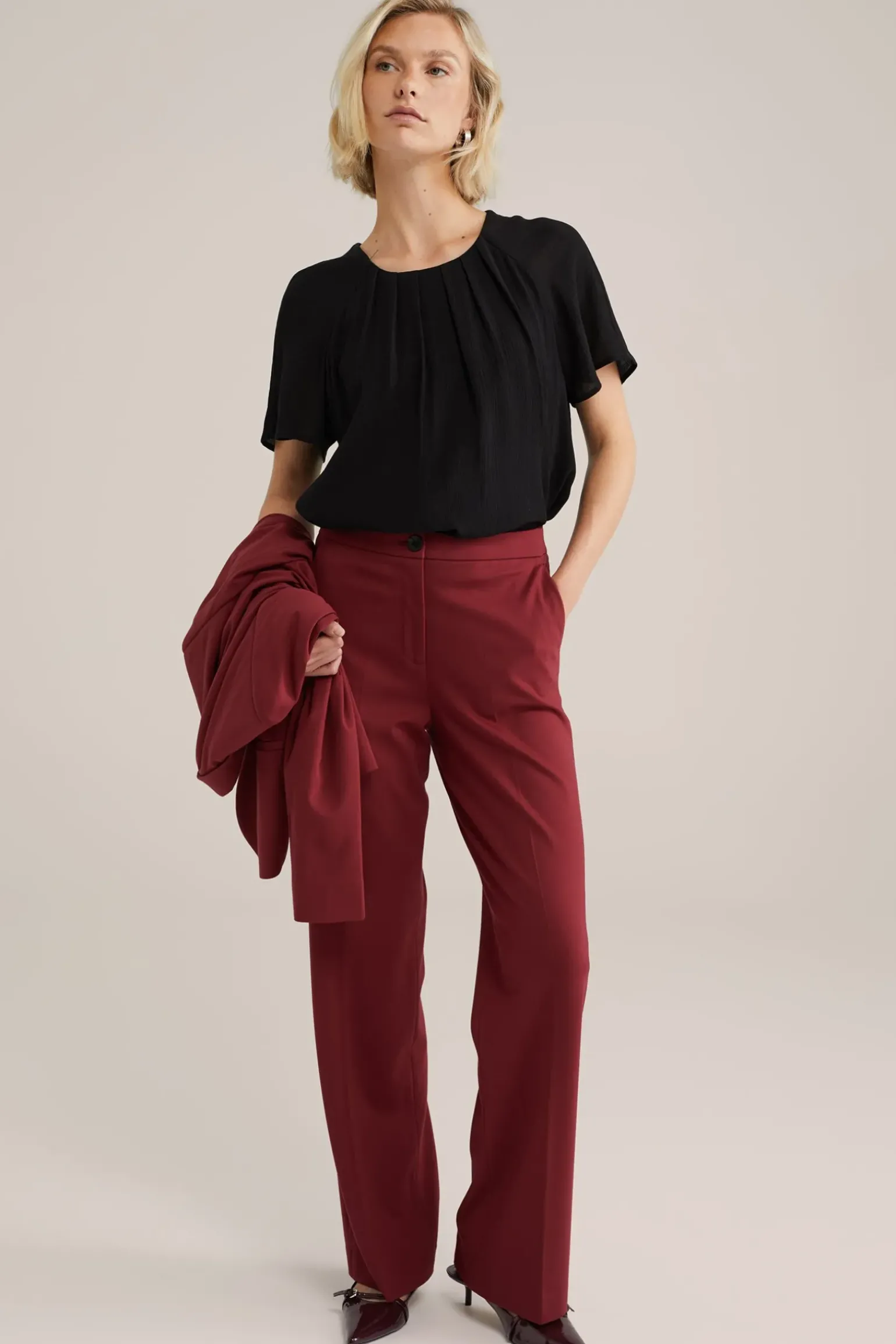 blouse met plooidetail
