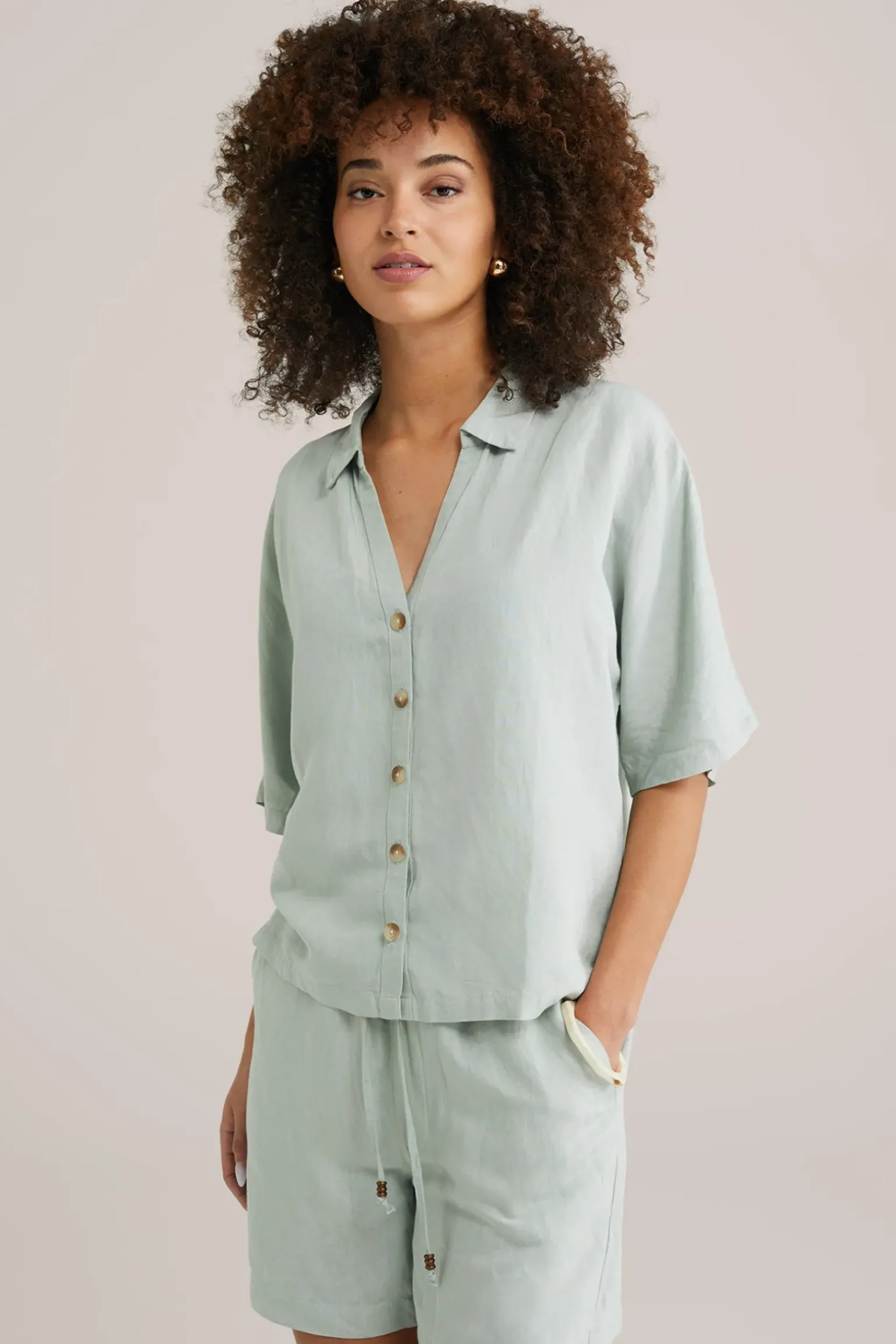 blouse van linnenmix