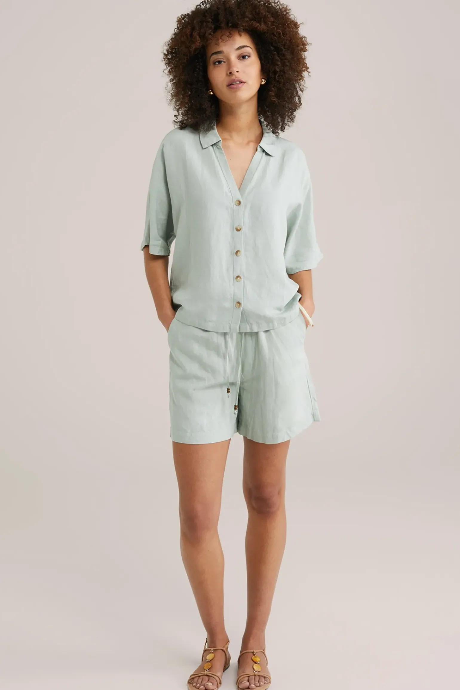 blouse van linnenmix