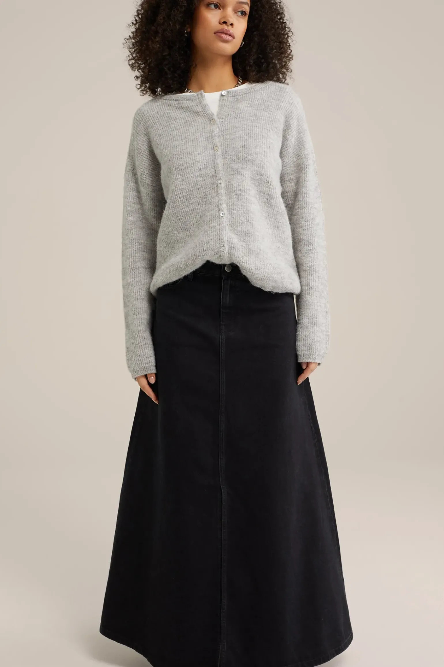 denim maxi rok