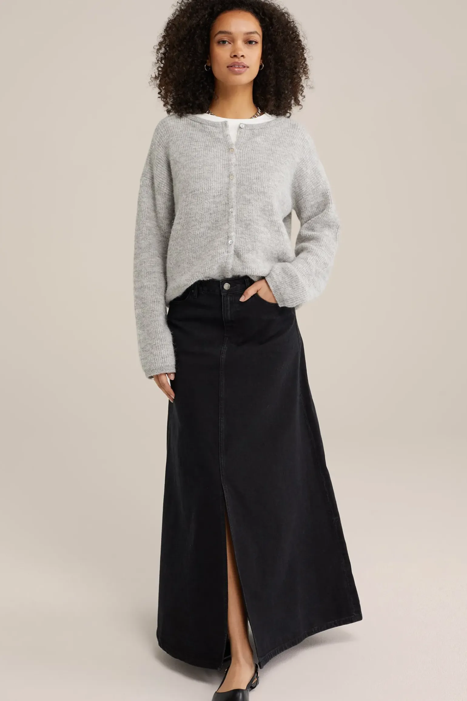 denim maxi rok