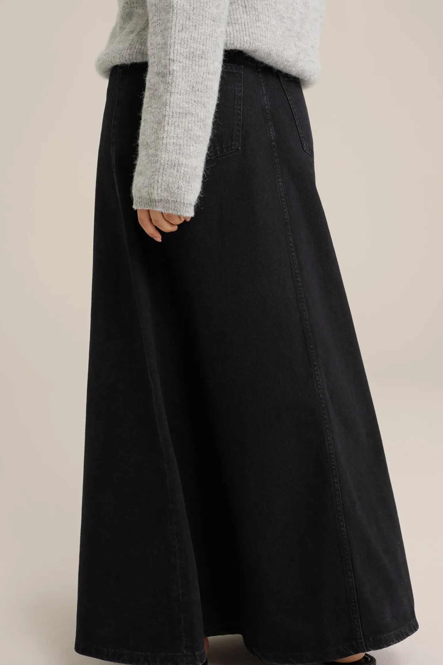 denim maxi rok