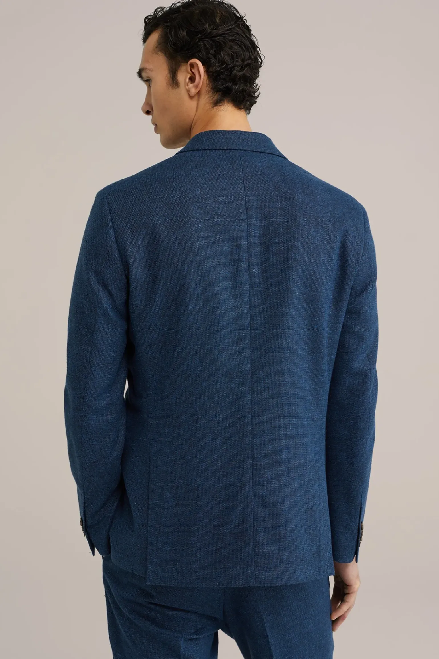 double breasted blazer van linnenmix