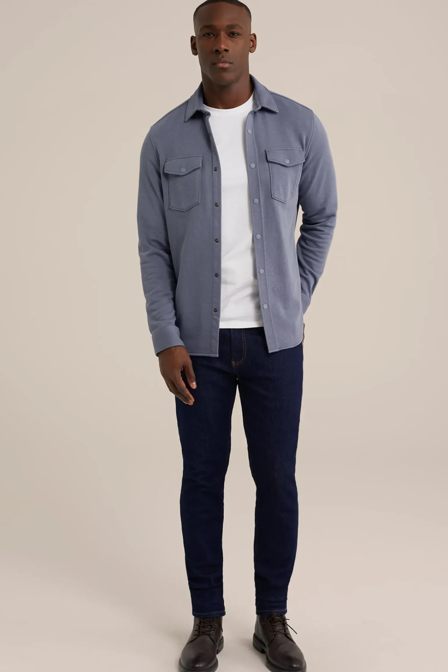 gebreid smart overshirt van katoenmix