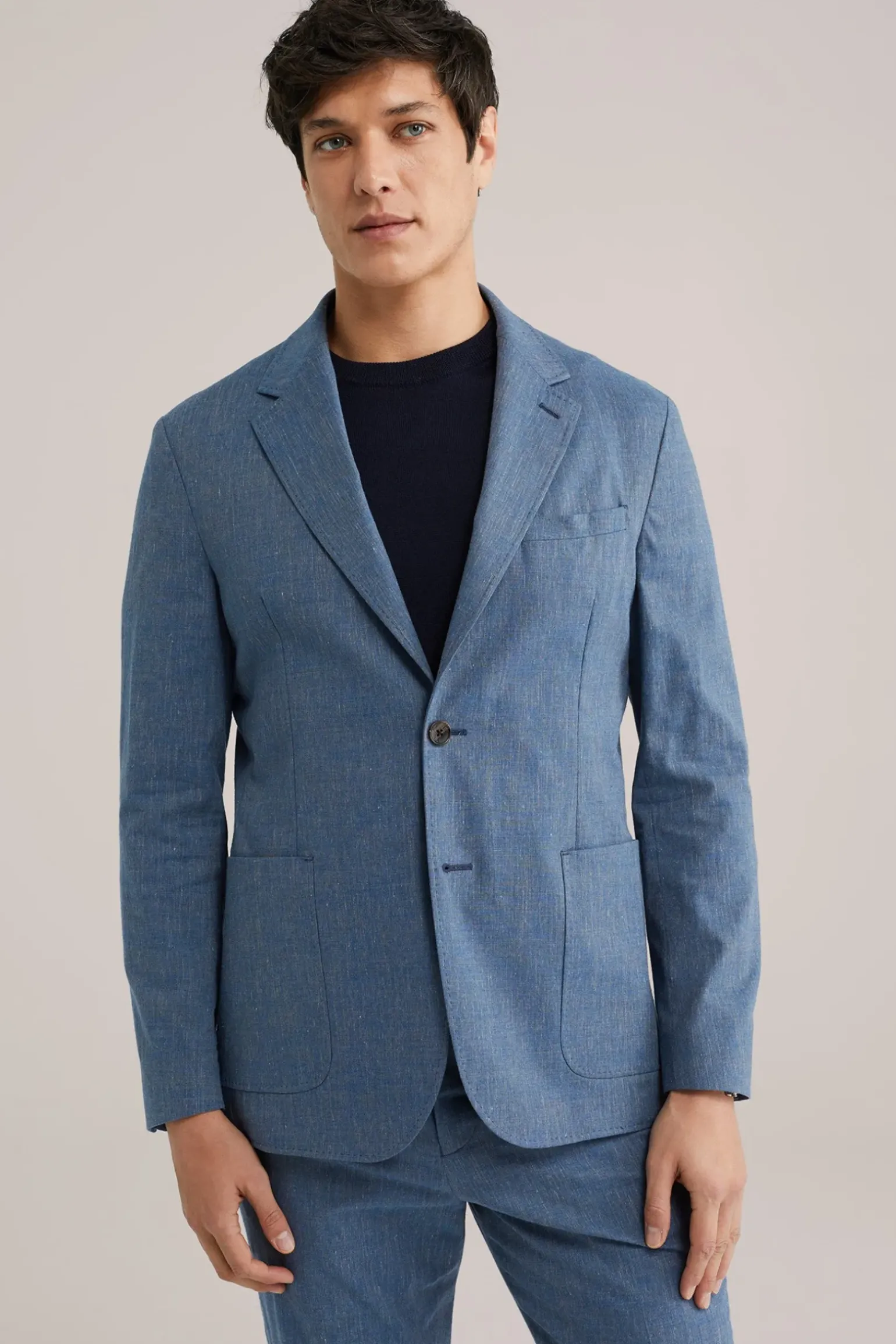 gemêleerde blazer van Italiaanse kwaliteit