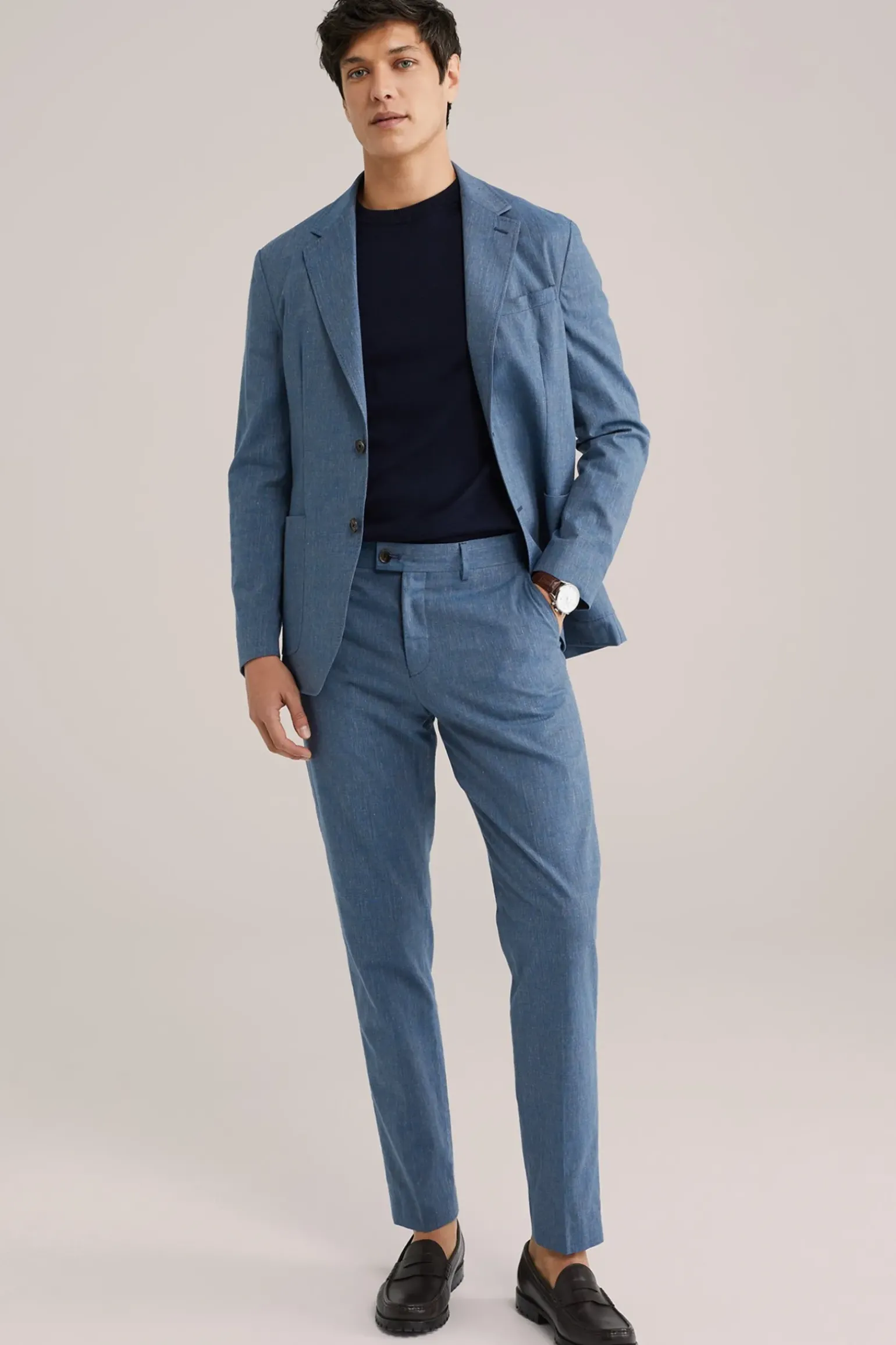 gemêleerde blazer van Italiaanse kwaliteit