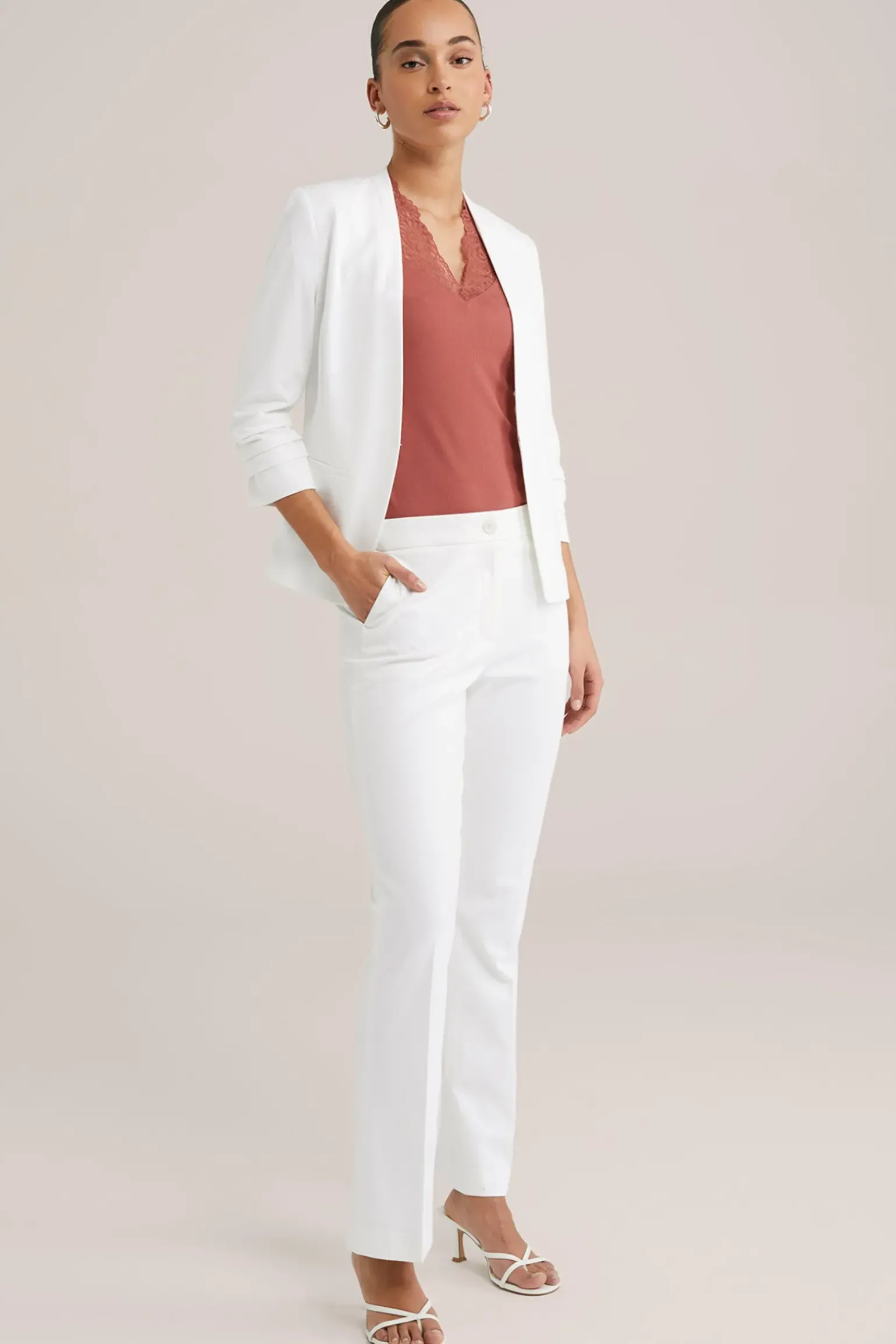 getailleerde blazer met rimpeleffect