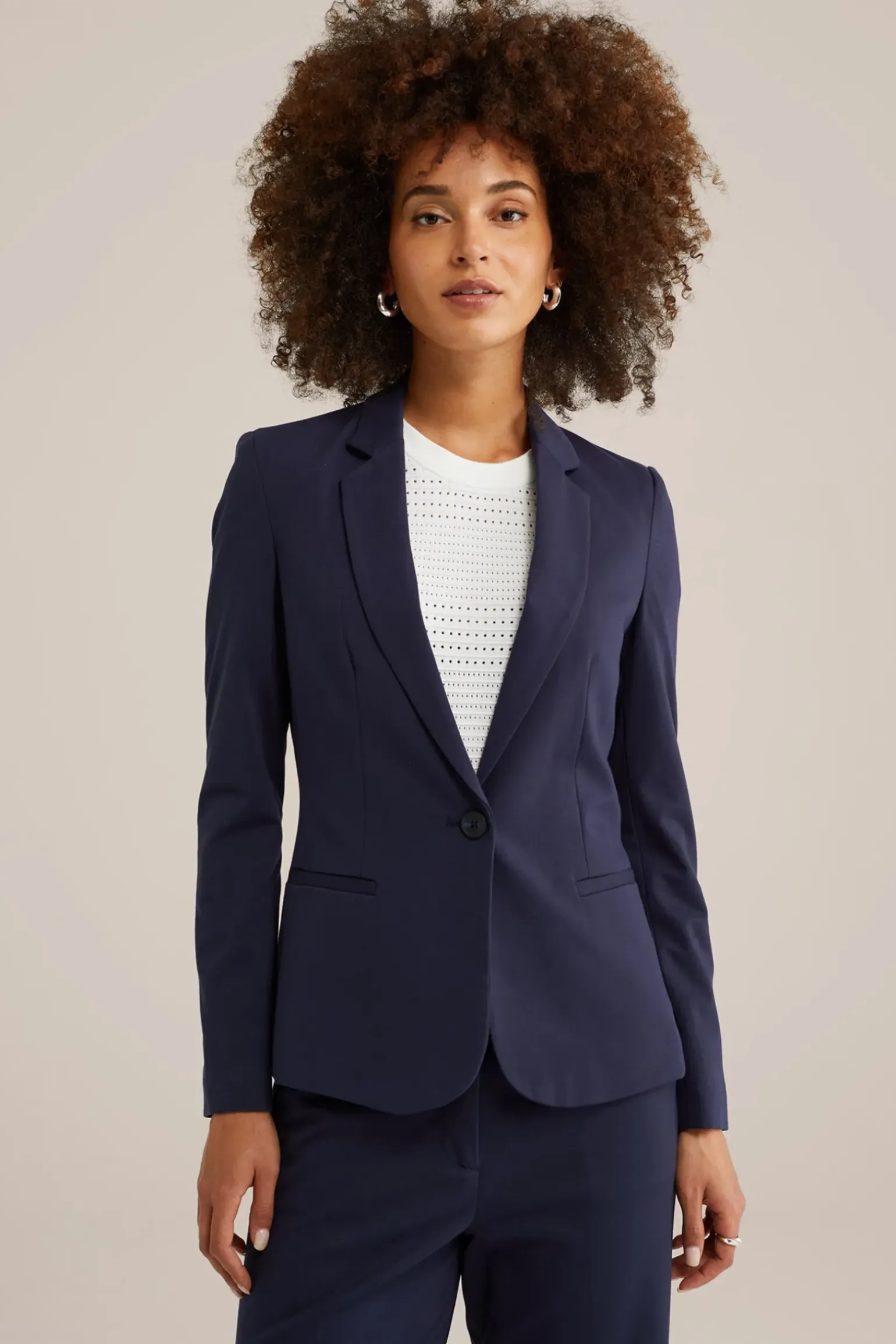getailleerde jersey blazer met stretch