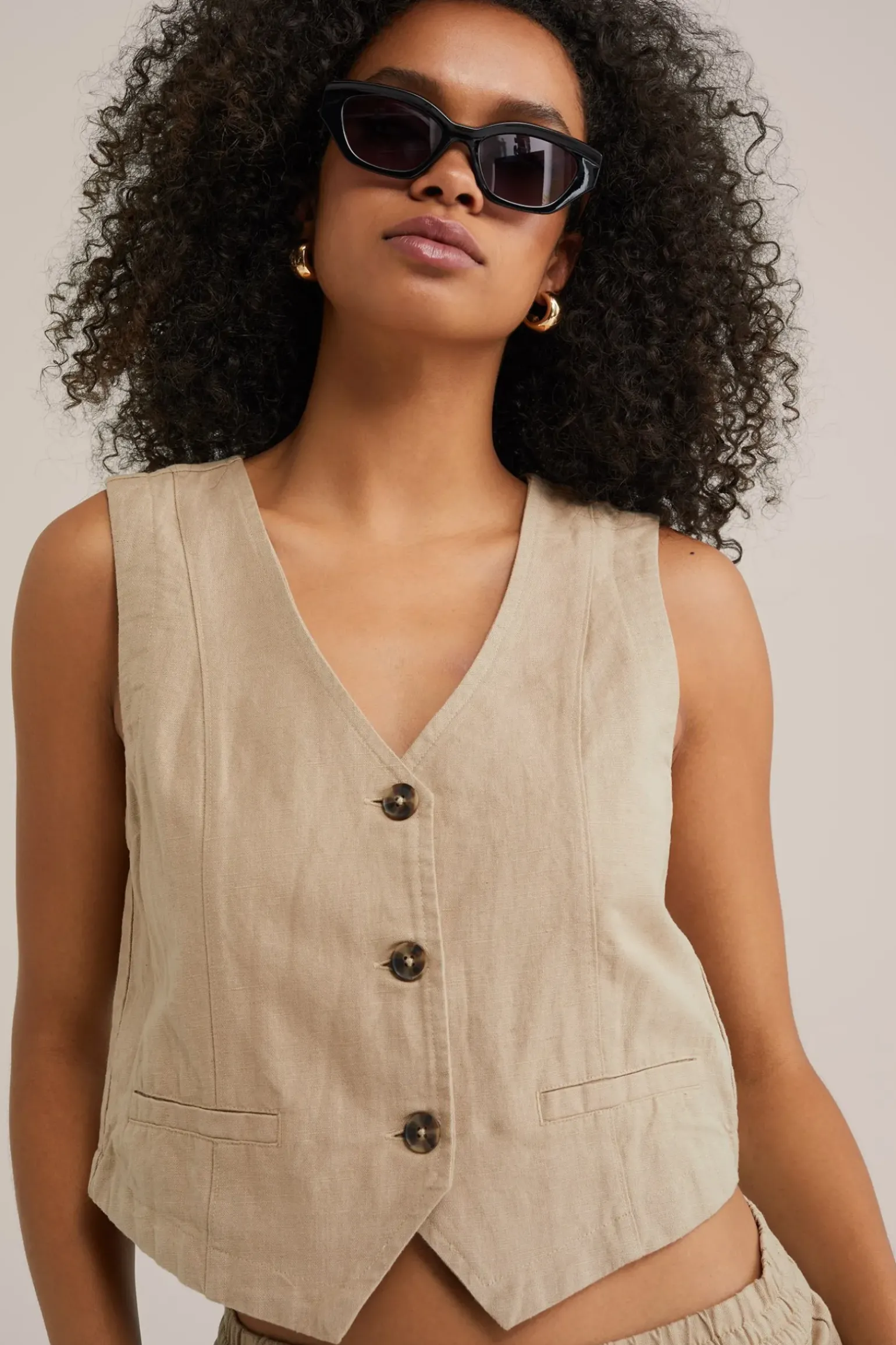 gilet van linnenmix