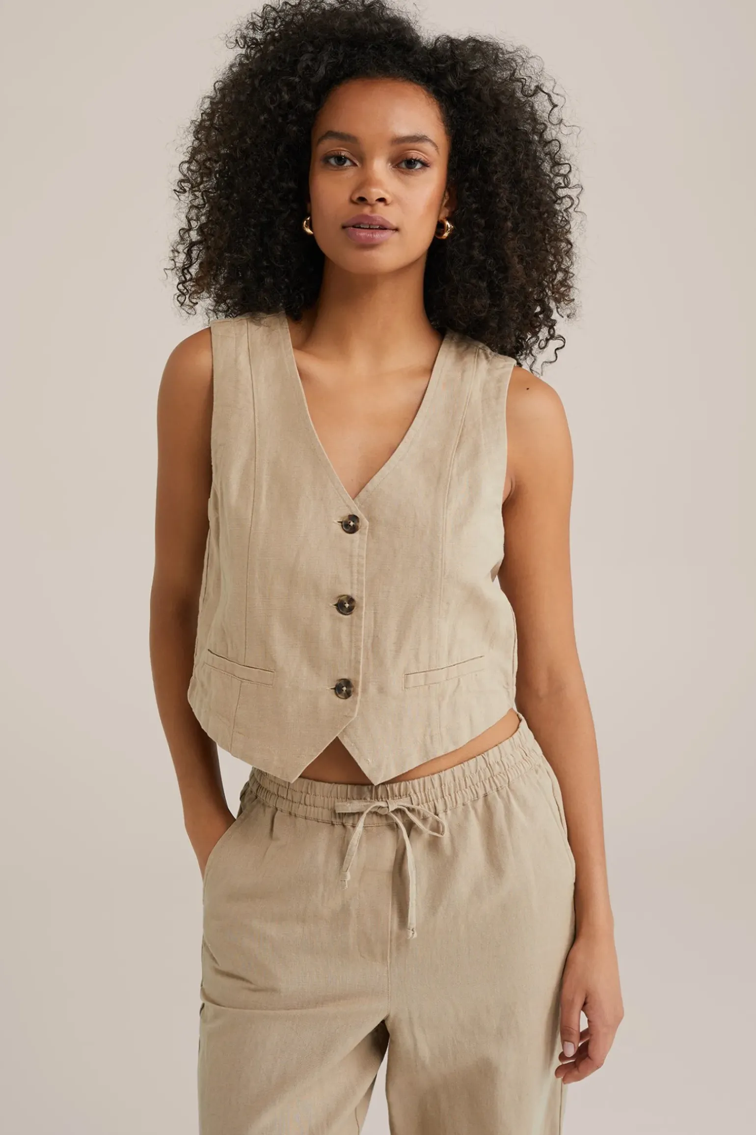 gilet van linnenmix