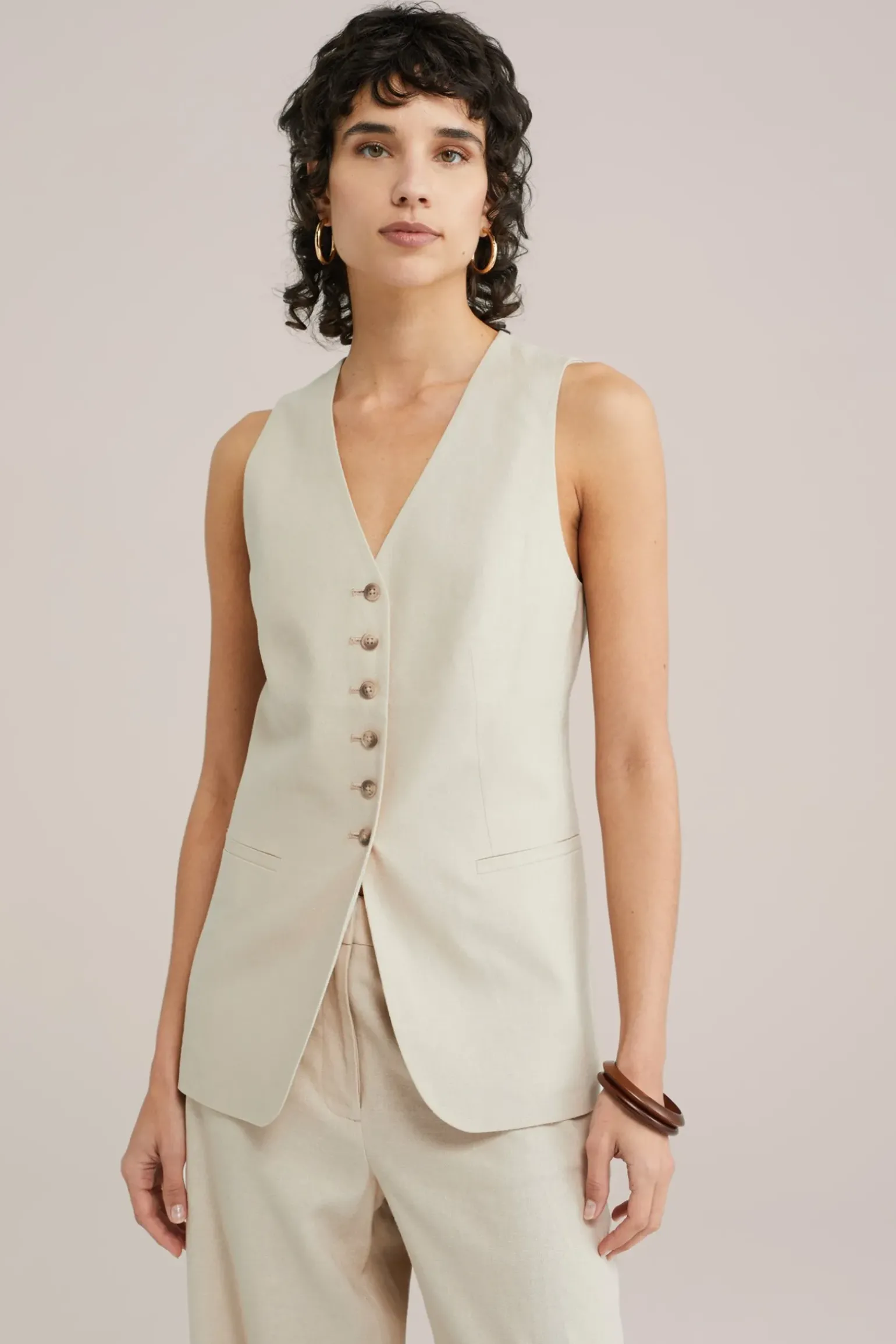 gilet van linnenmix