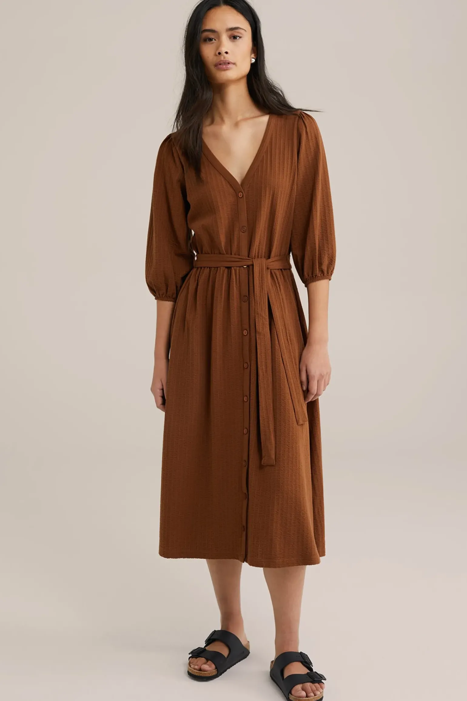 jersey jurk met structuur