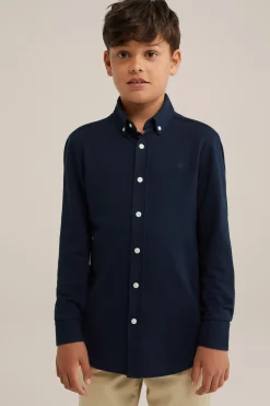 Jongens overhemd van piquéjersey