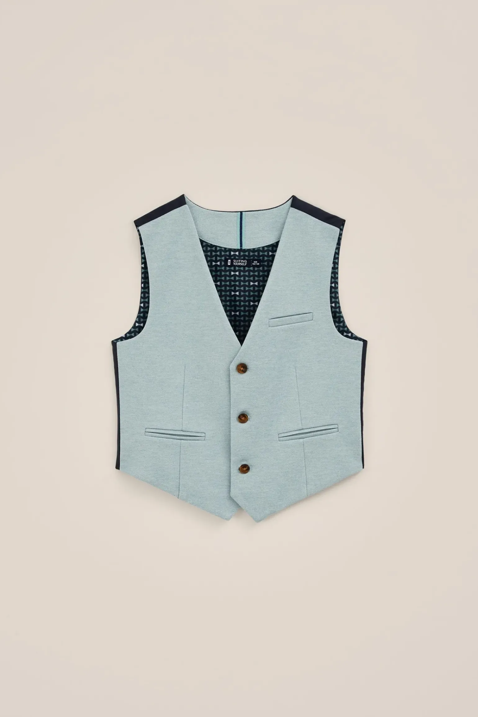 Jongens slim fit gilet met structuur