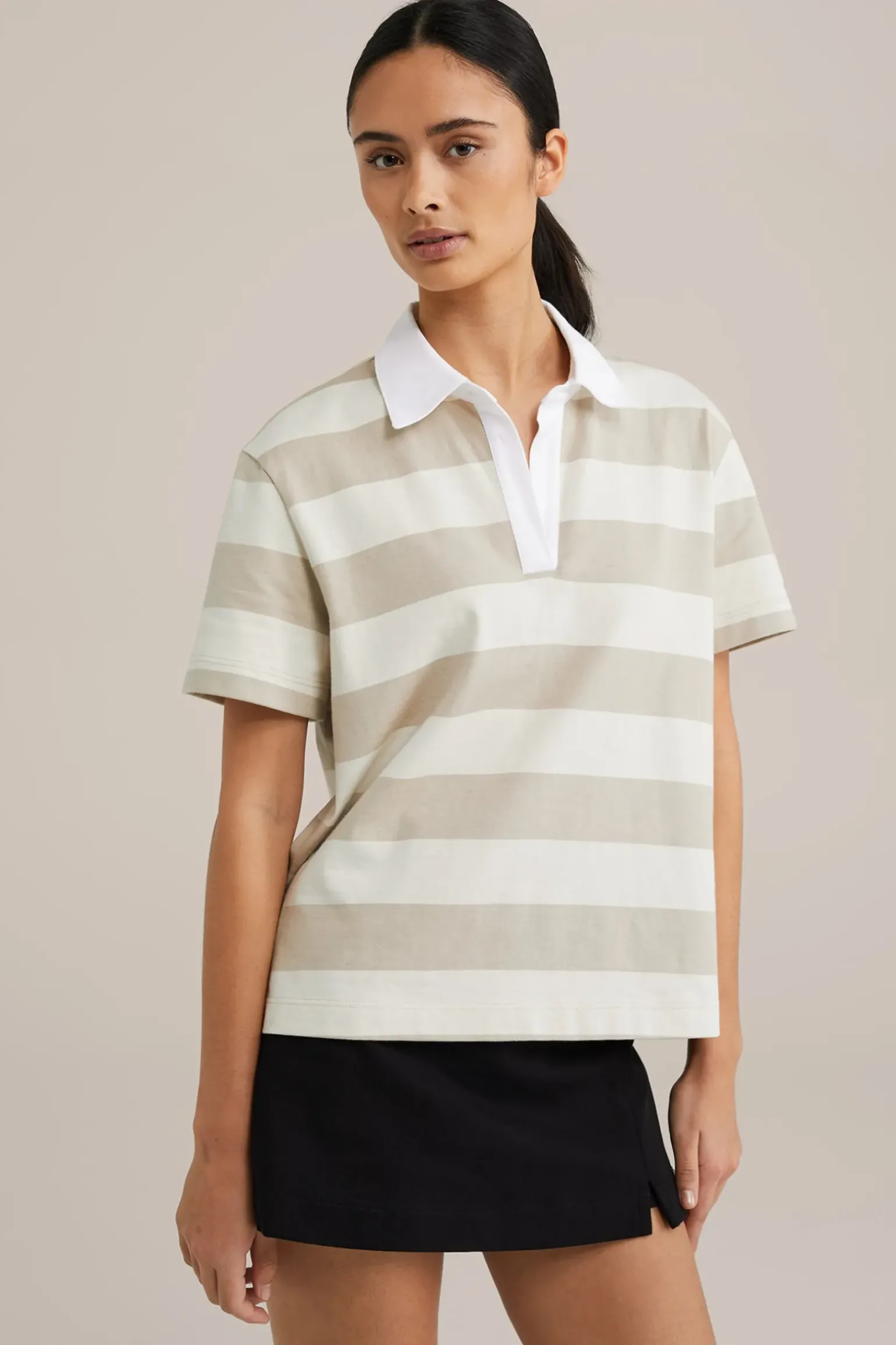 loose fit polo met streep