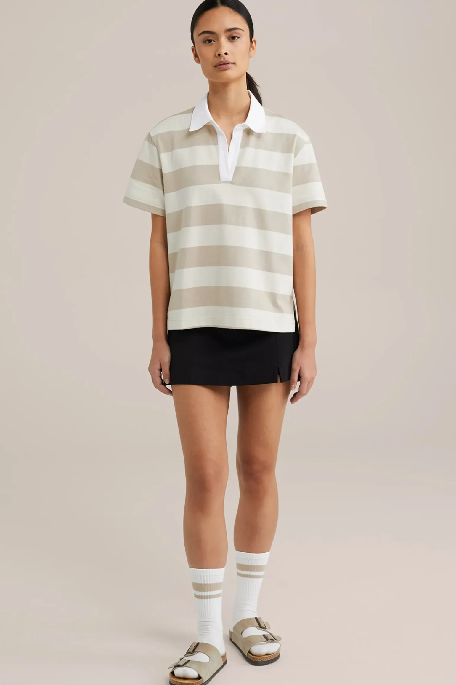 loose fit polo met streep