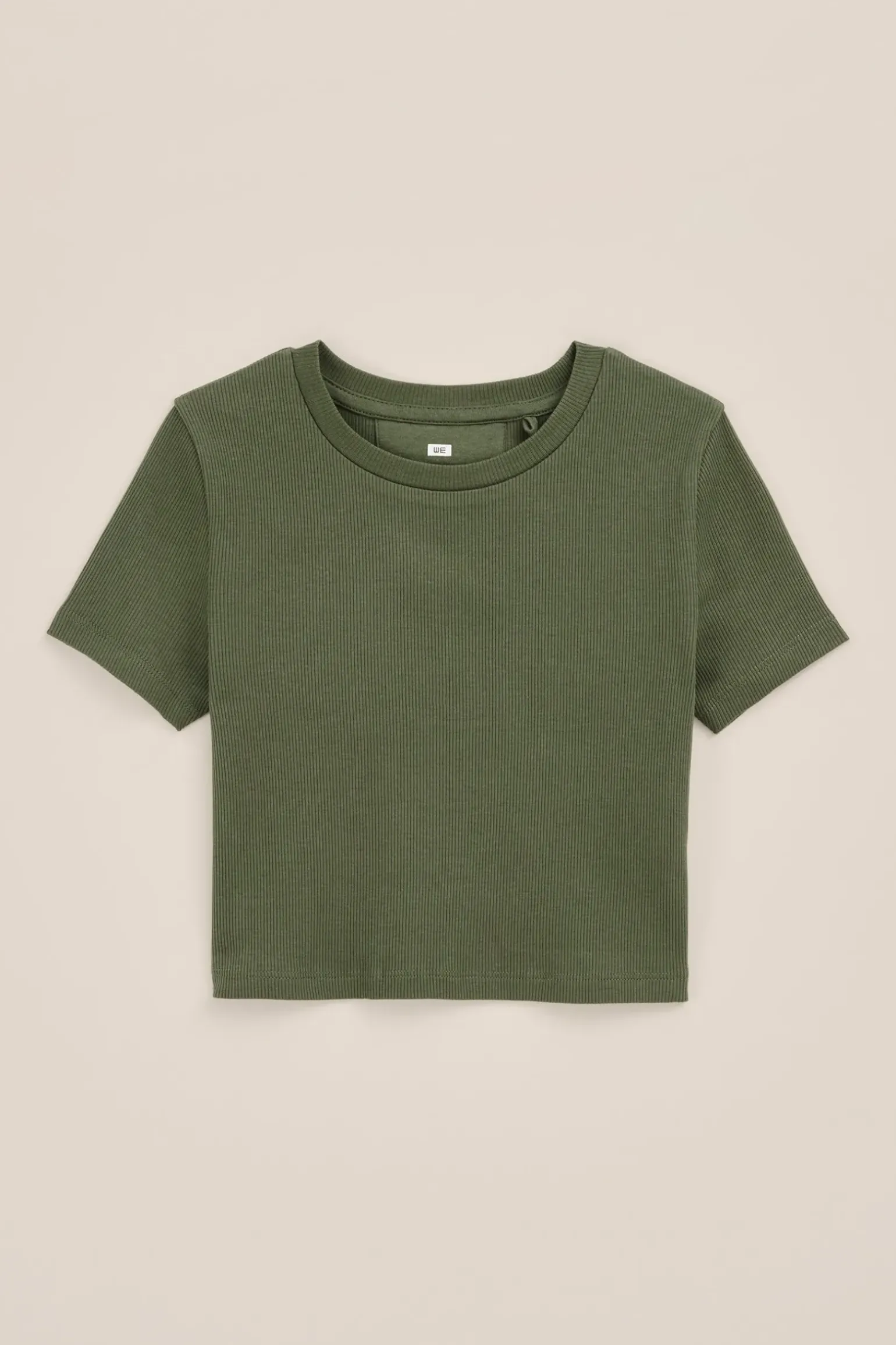 Meisjes cropped T-shirt van ribstof
