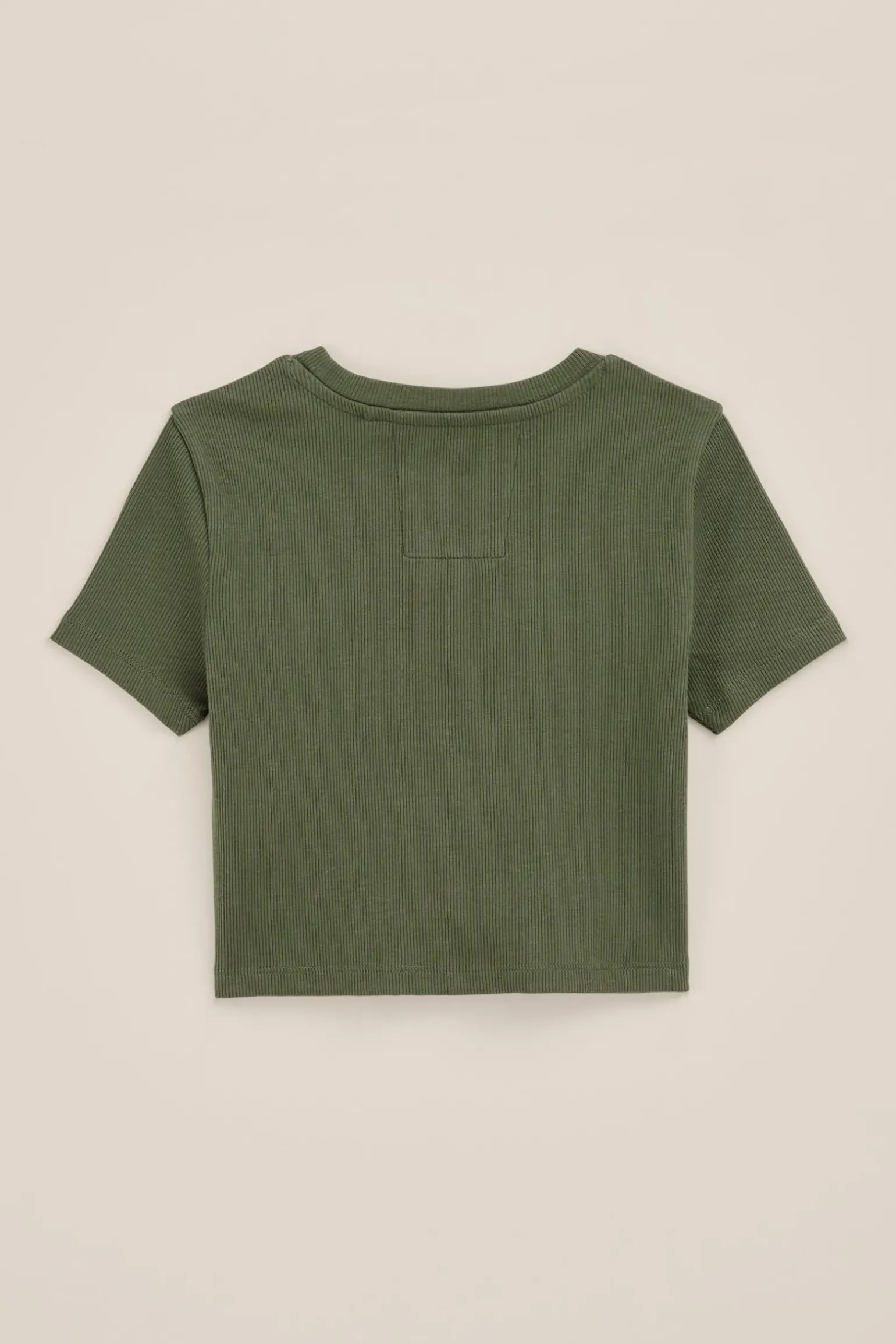 Meisjes cropped T-shirt van ribstof
