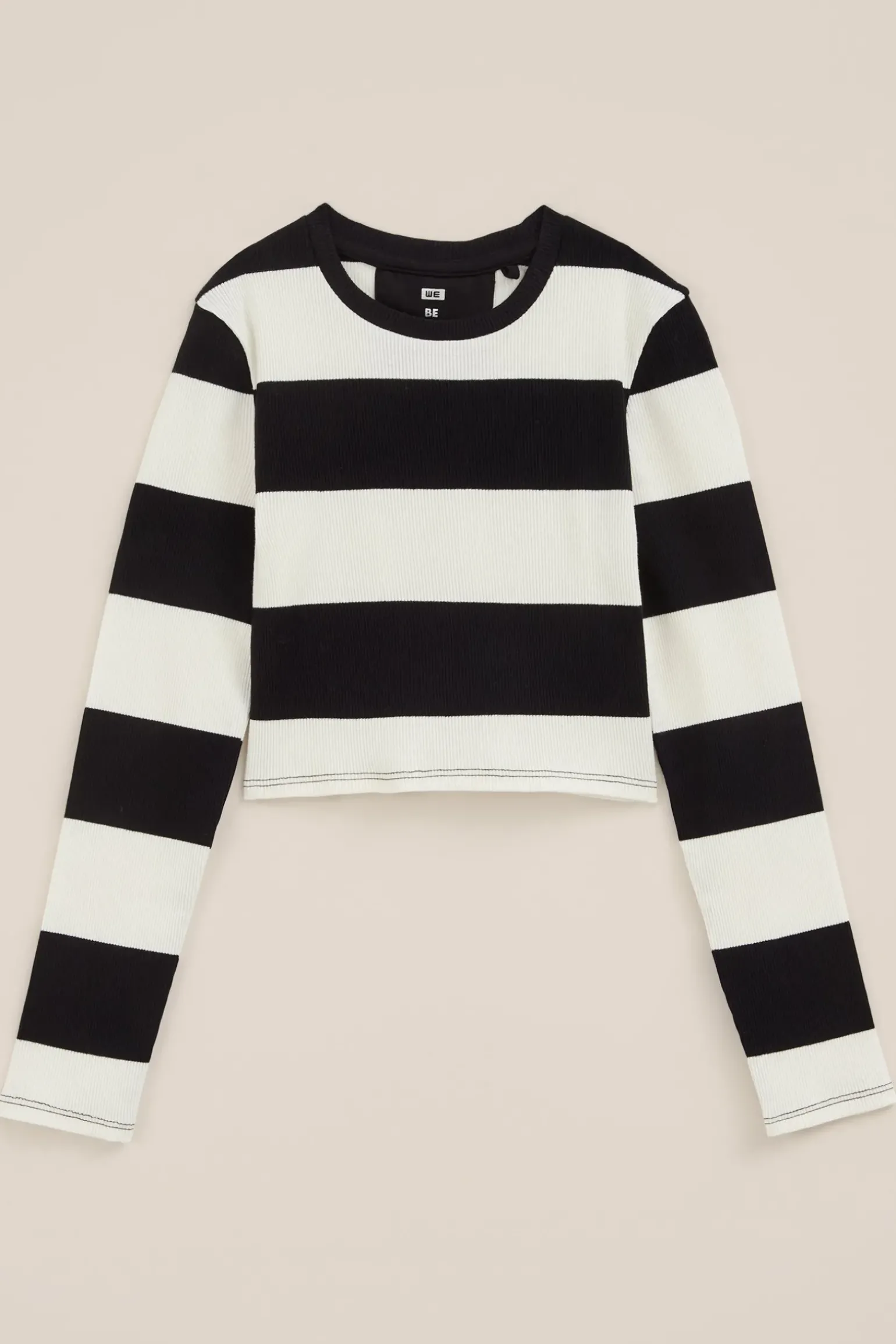 Meisjes cropped T-shirt van ribstof