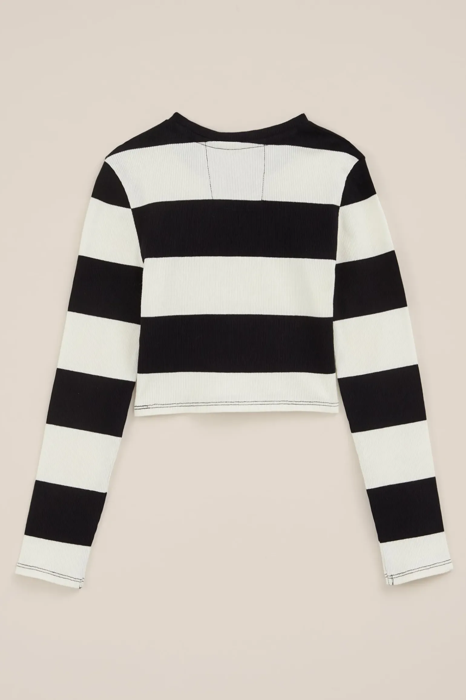 Meisjes cropped T-shirt van ribstof