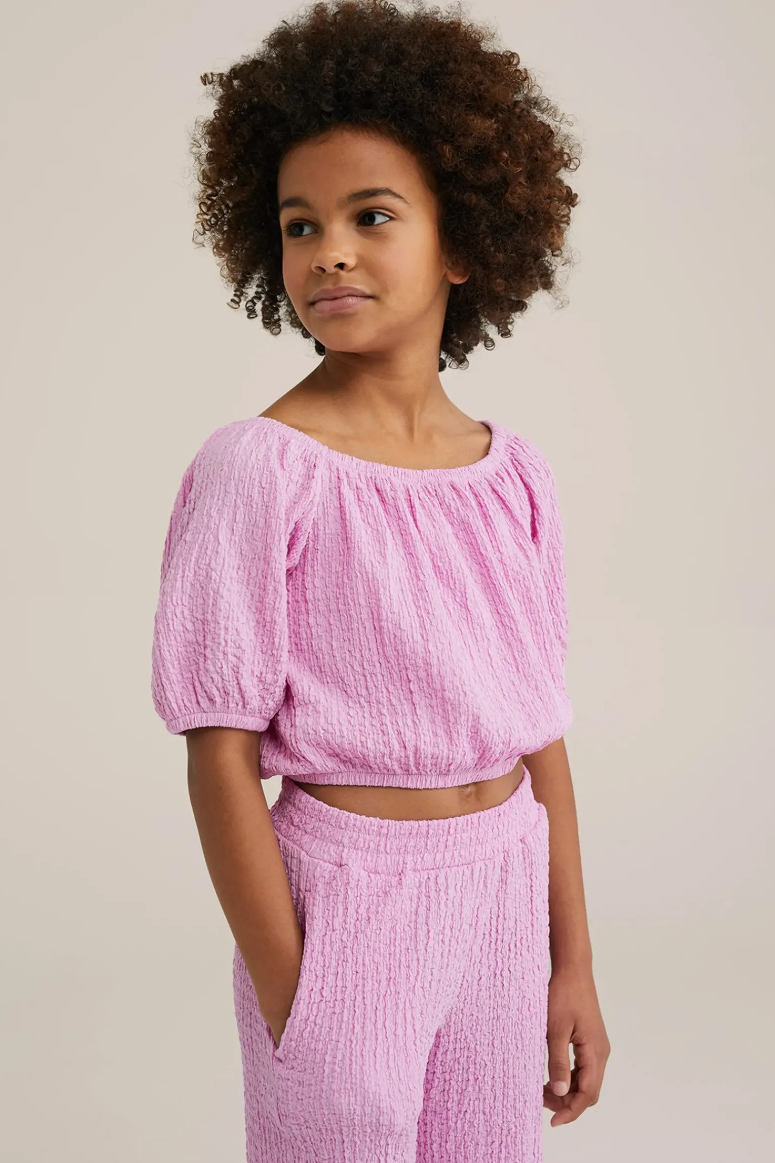 Meisjes crop top met structuur
