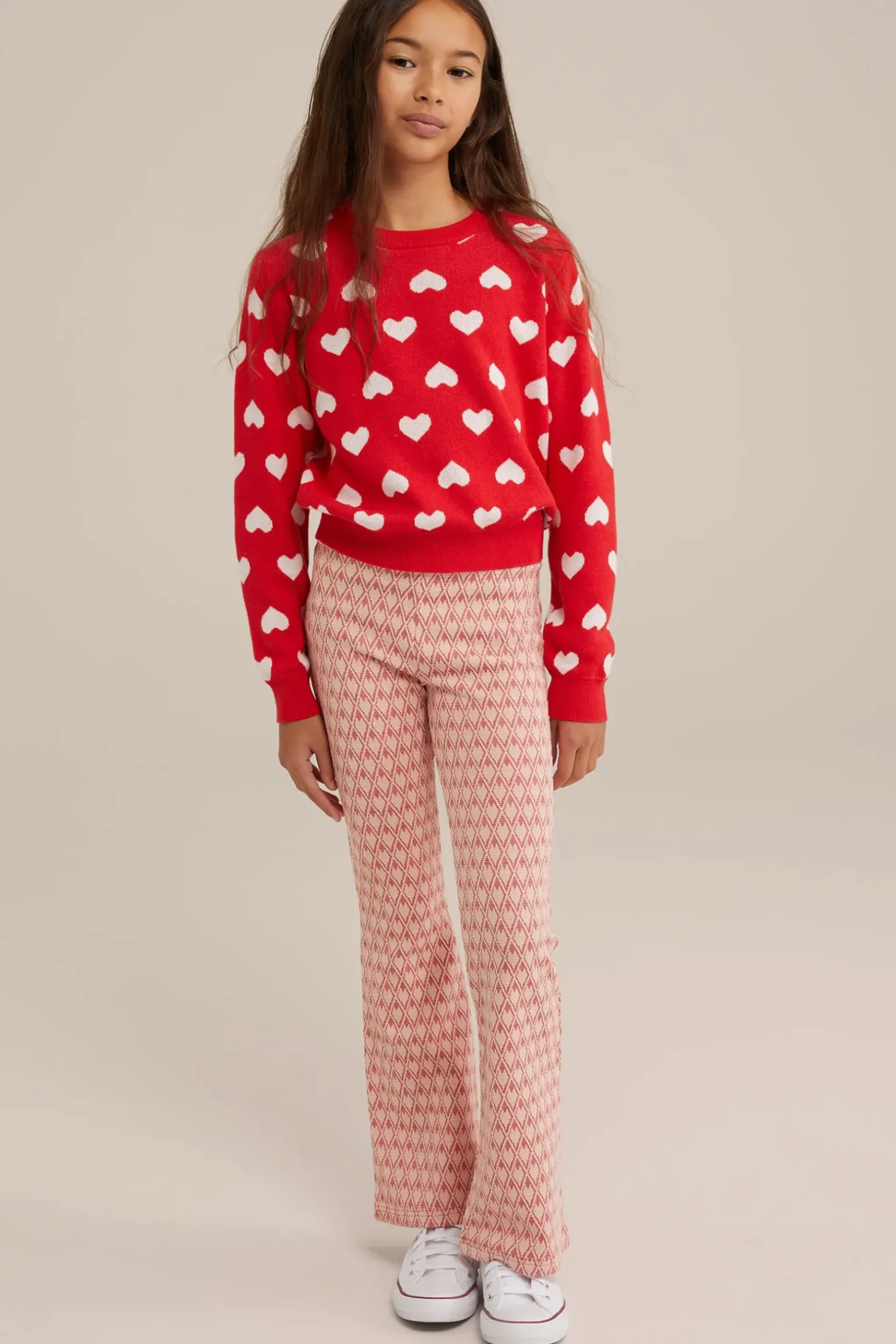 Meisjes flared legging met jacquard dessin
