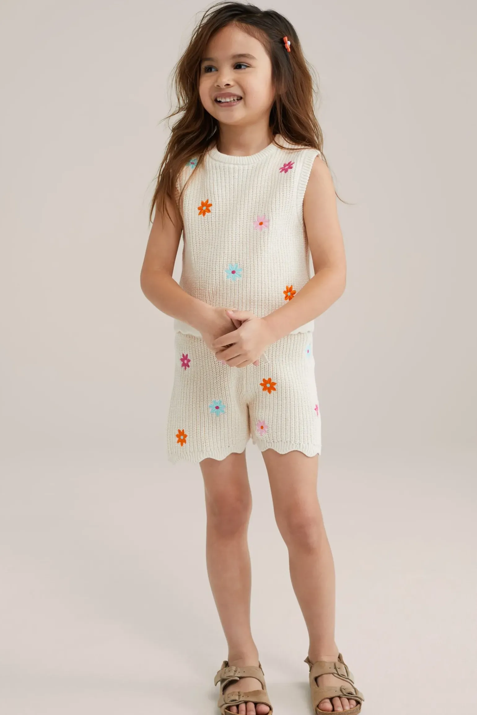 Meisjes gebreide top met embroidery