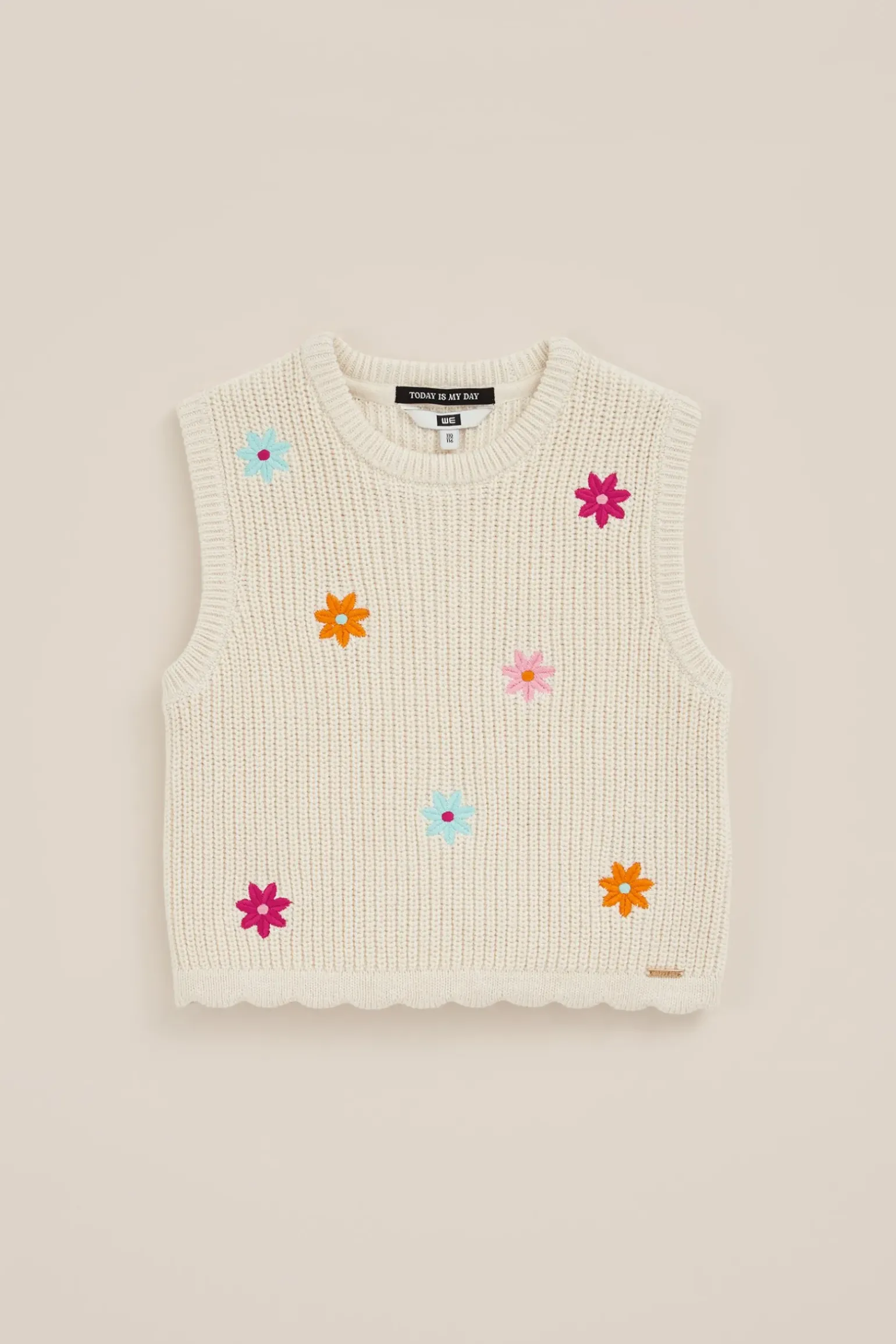 Meisjes gebreide top met embroidery