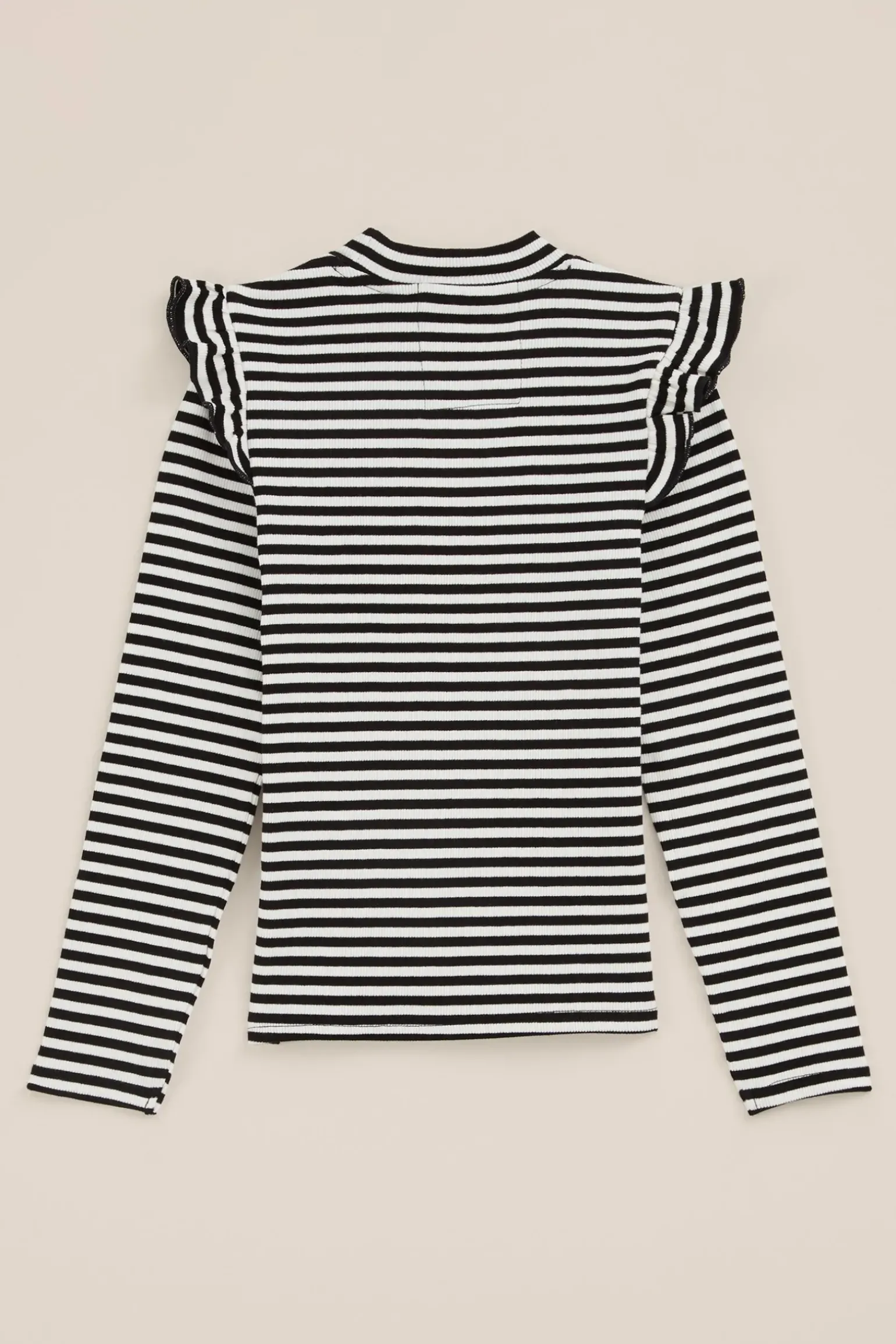 Meisjes geribd T-shirt met ruches