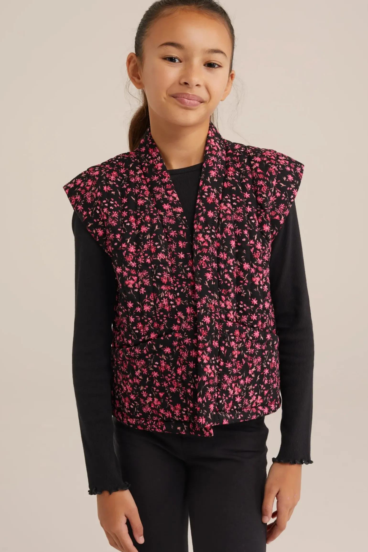 Meisjes gilet met dessin