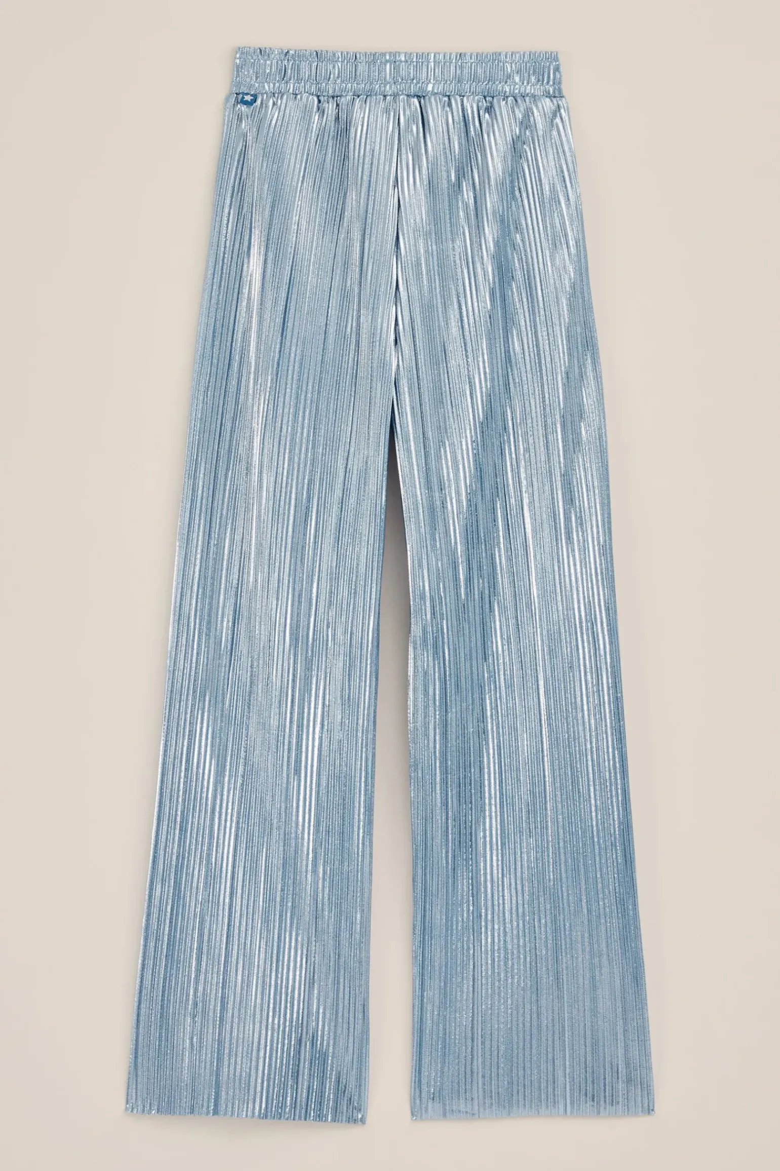 Meisjes plisse pantalon met metallic look