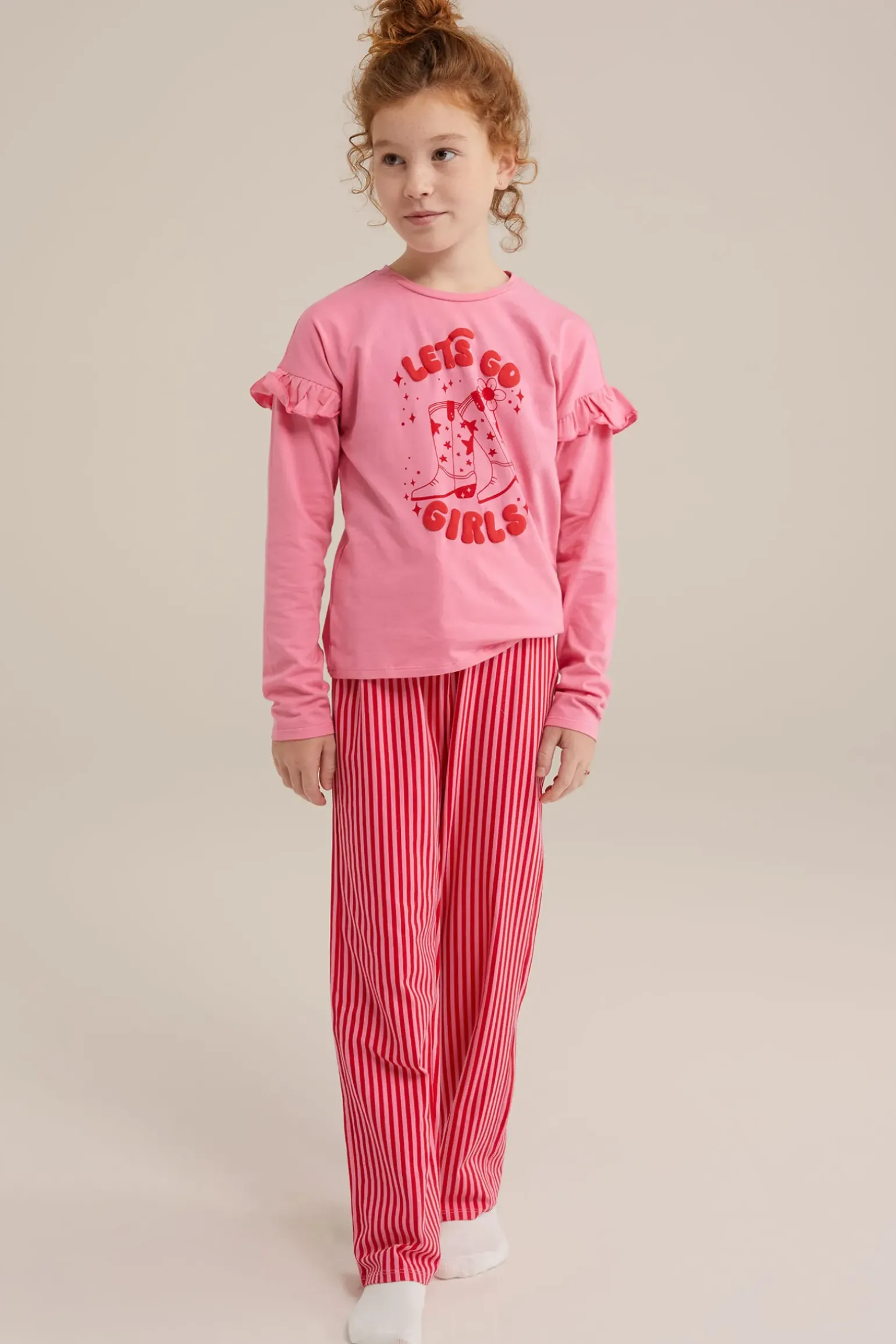 Meisjes pyjamaset met opdruk