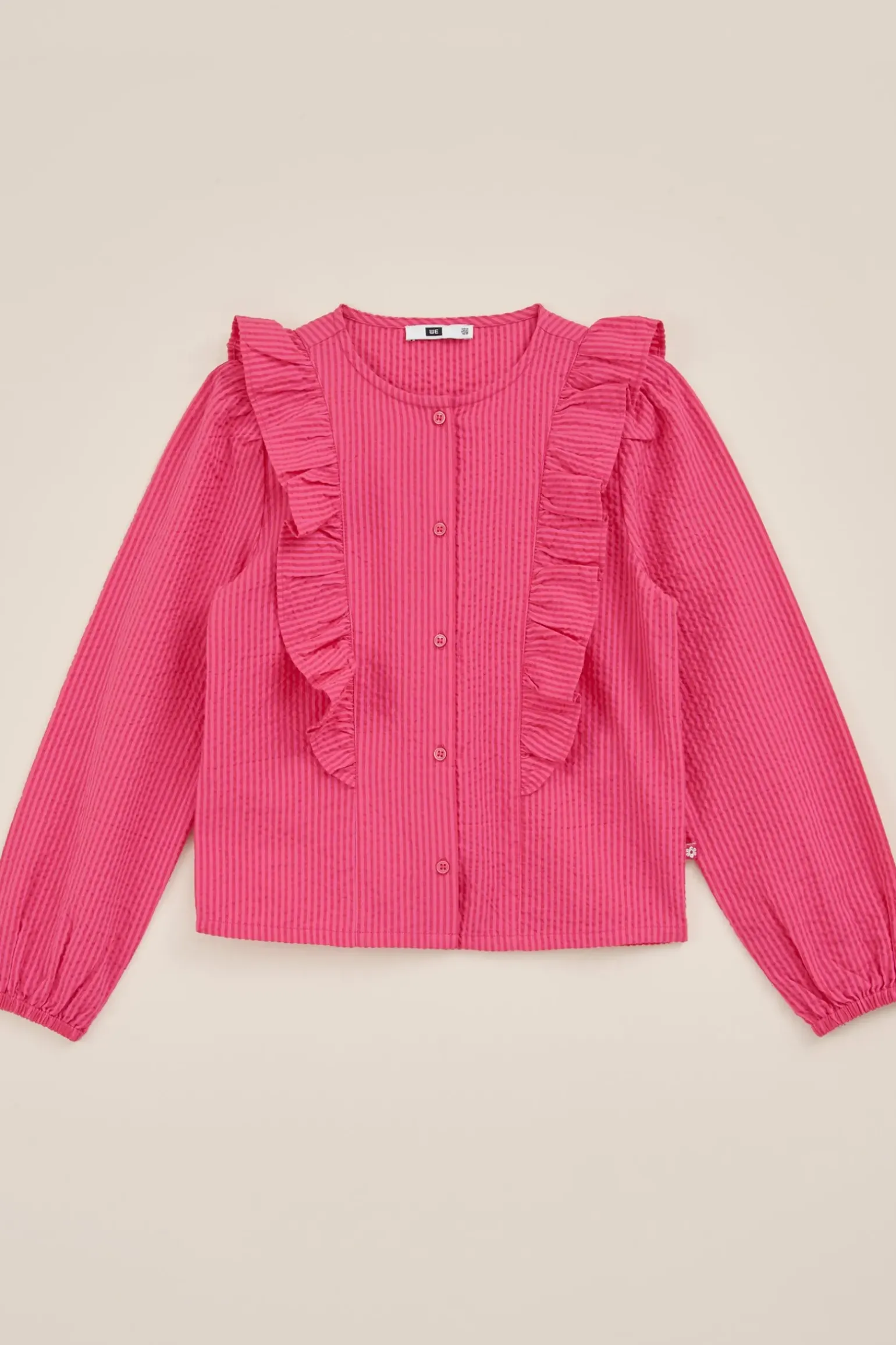 Meisjes seersucker blouse met dessin