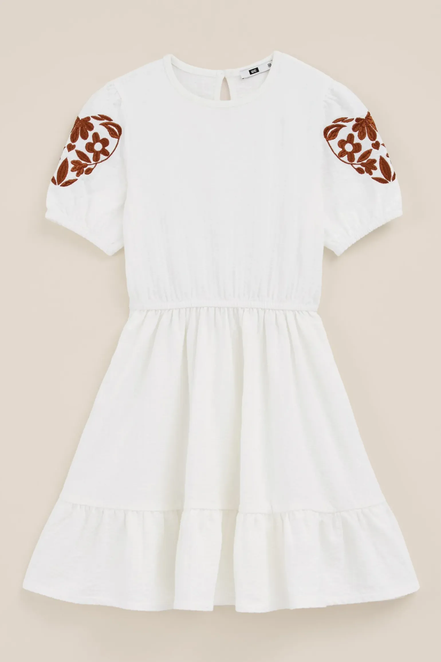 Meisjes seersucker jurk met embroidery