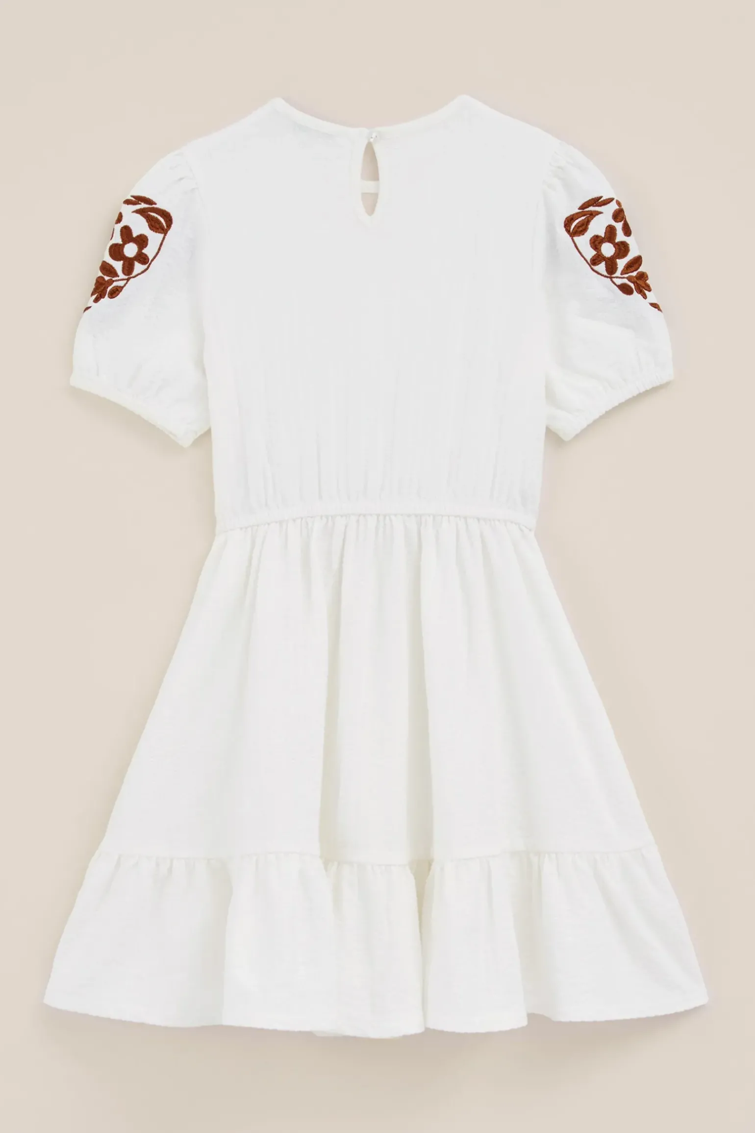 Meisjes seersucker jurk met embroidery