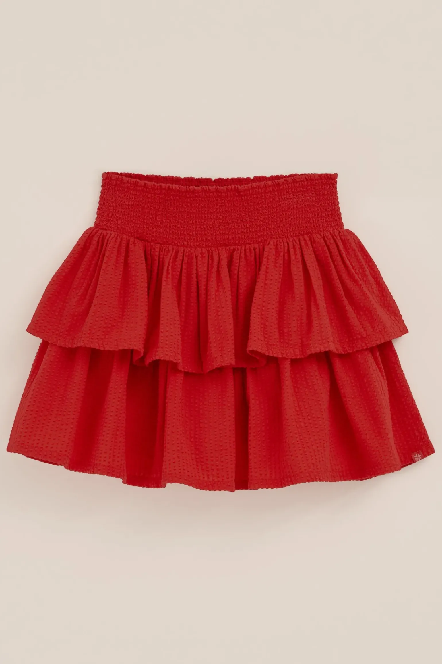 Meisjes seersucker skort met volant