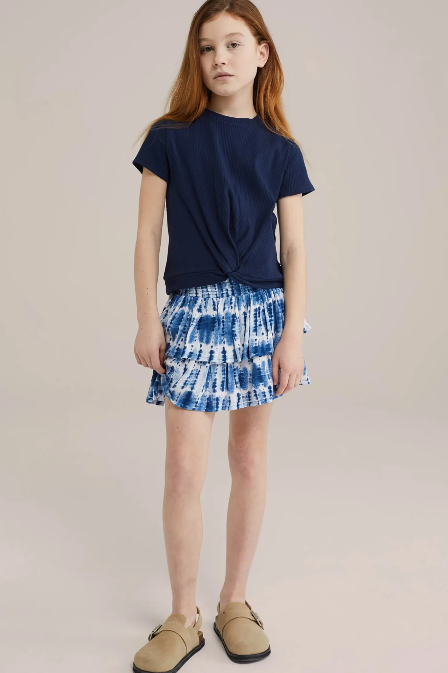Meisjes T-shirt met knoopdetail