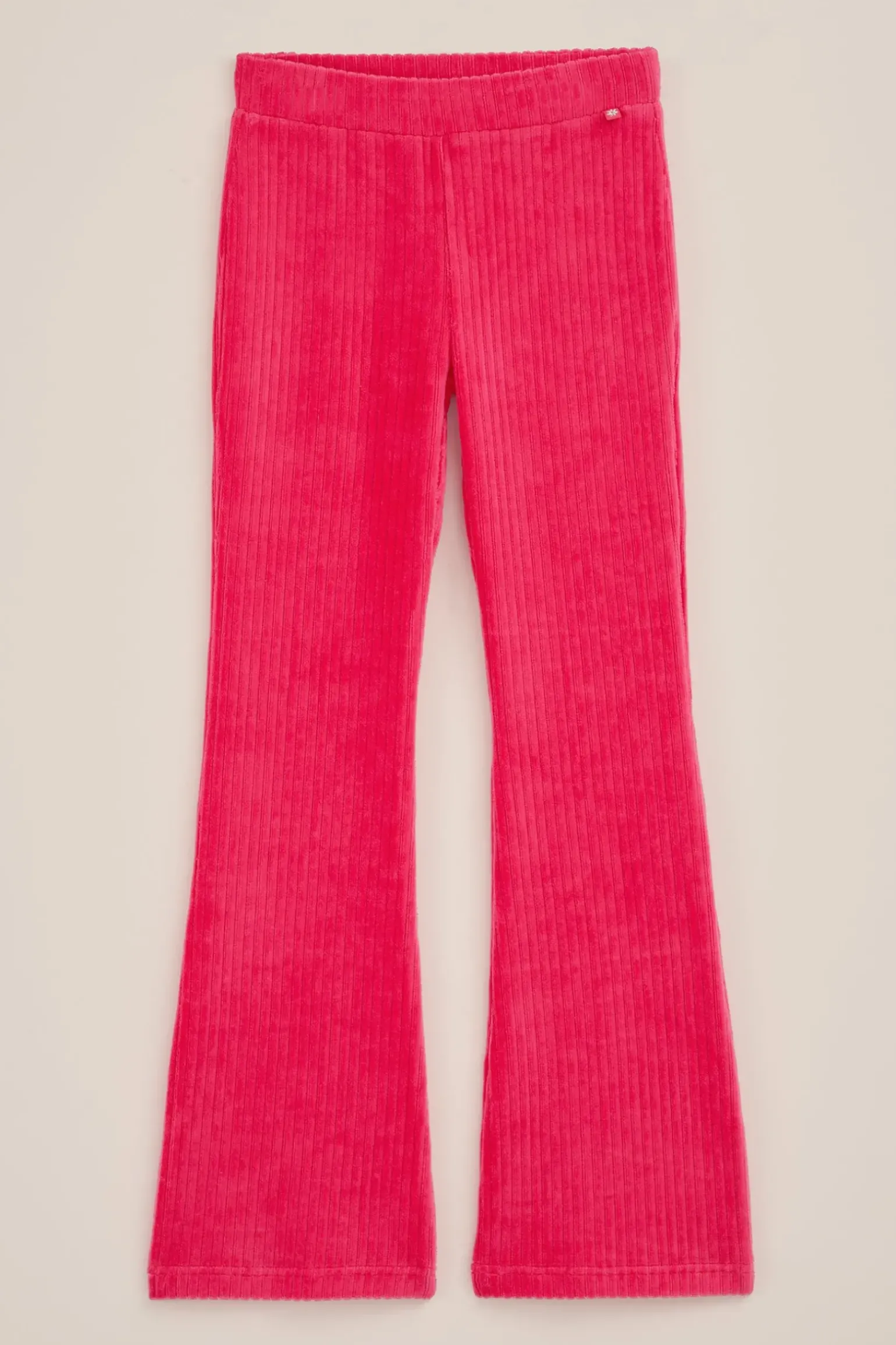 Meisjes velvet flared legging van ribstof