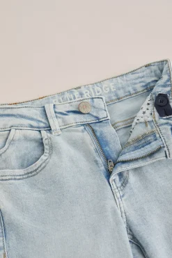 Meisjes wide leg jeans met cargozakken