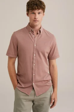 overhemd van piquéjersey met stretch