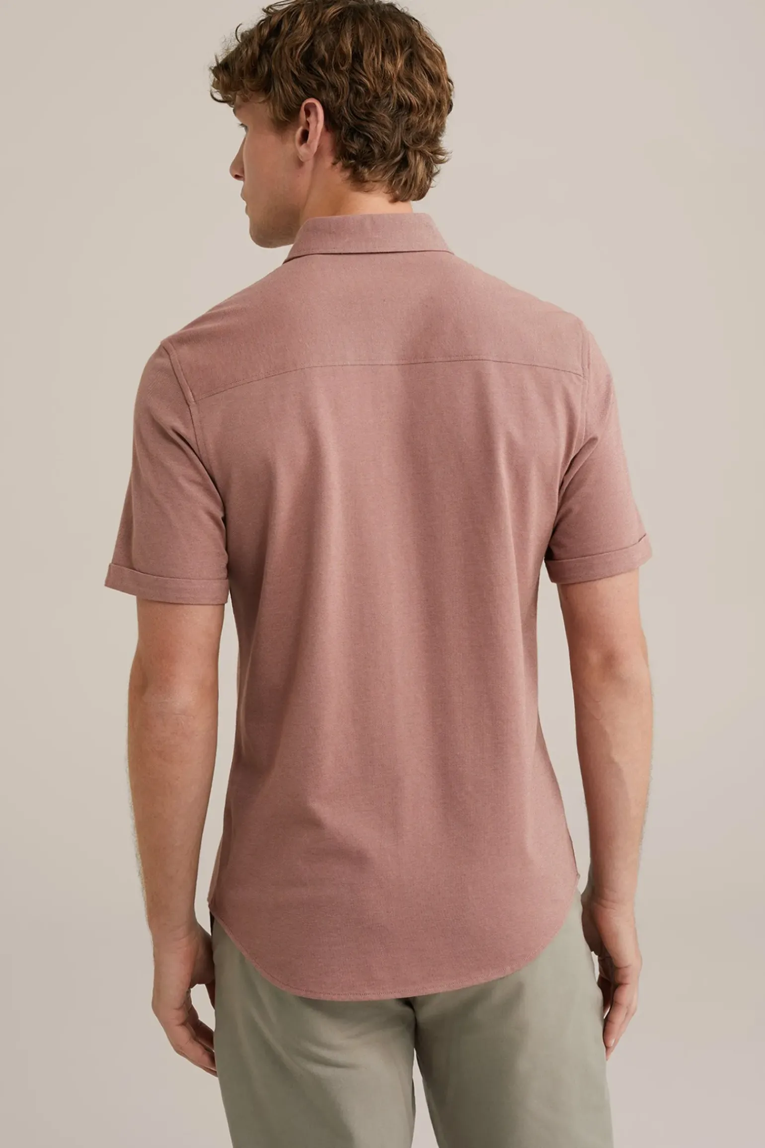 overhemd van piquéjersey met stretch
