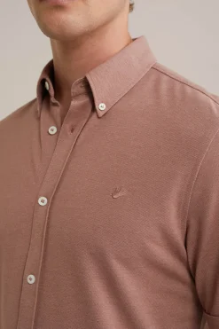 overhemd van piquéjersey met stretch