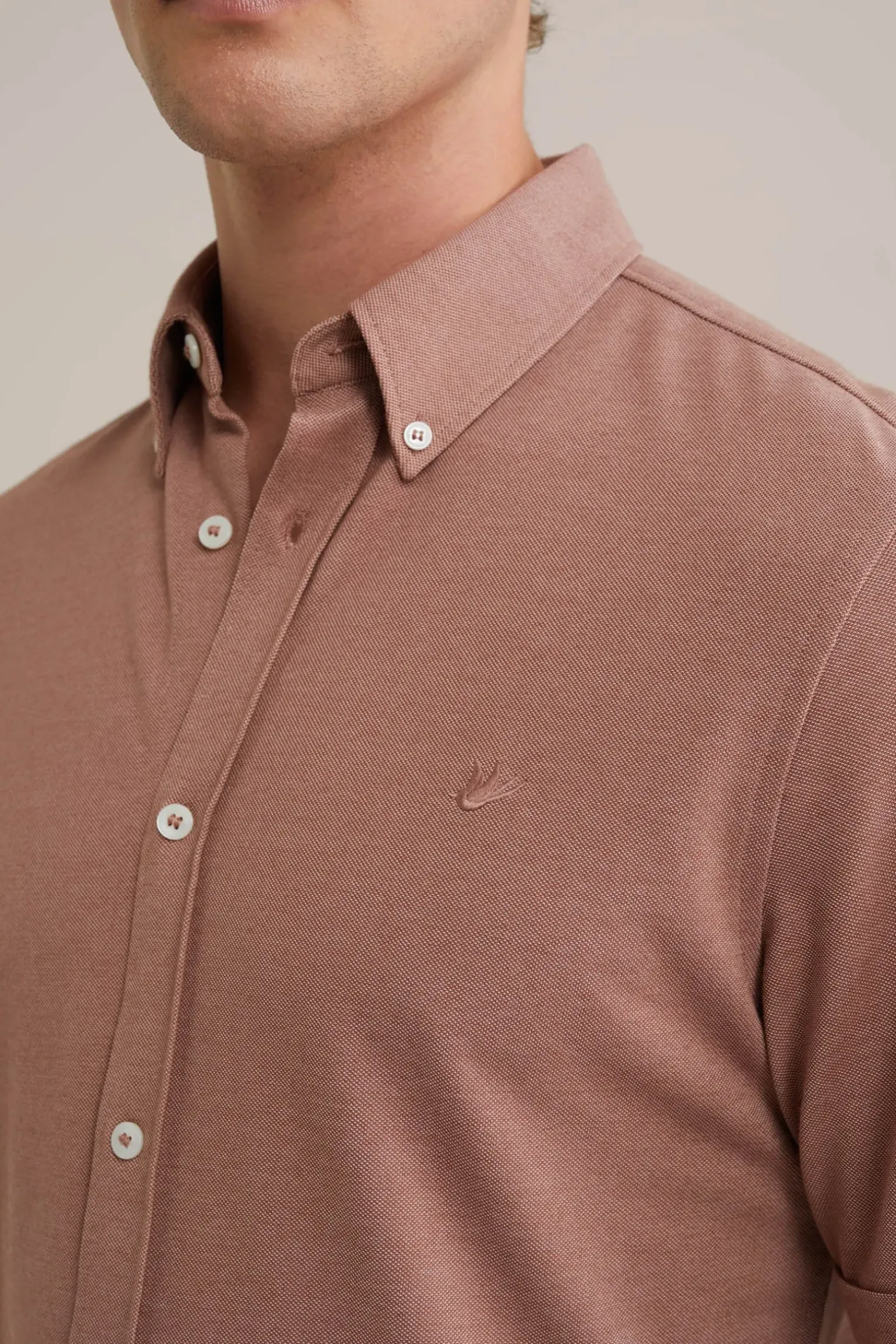 overhemd van piquéjersey met stretch