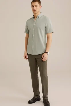 overhemd van piquéjersey met stretch