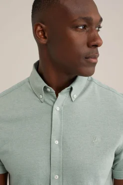 overhemd van piquéjersey met stretch