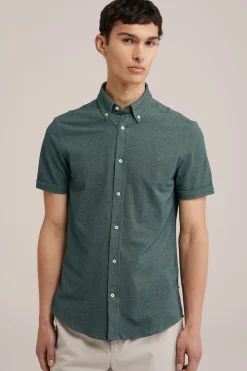 overhemd van piquéjersey met stretch