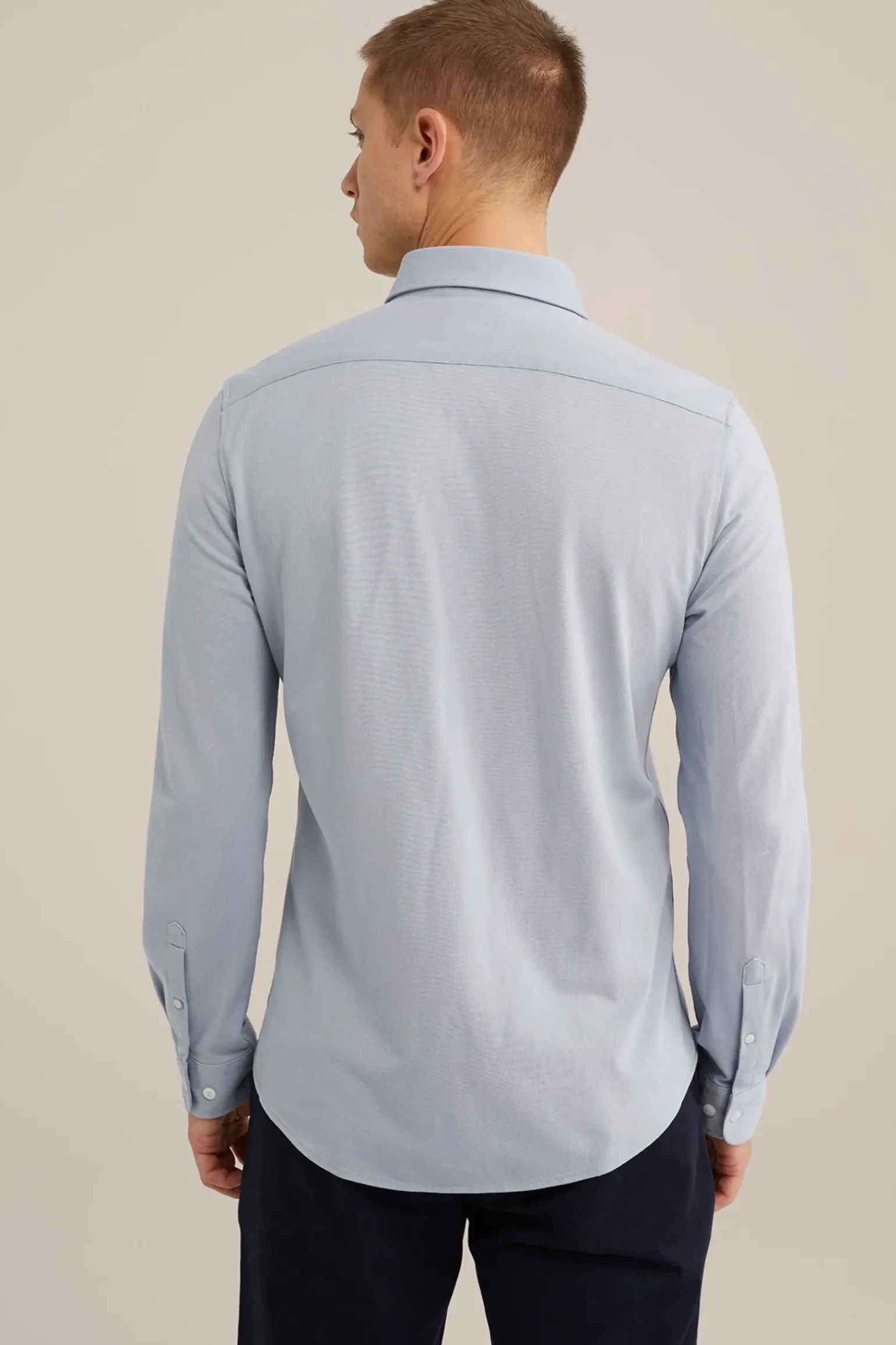 piquéjersey overhemd met stretch