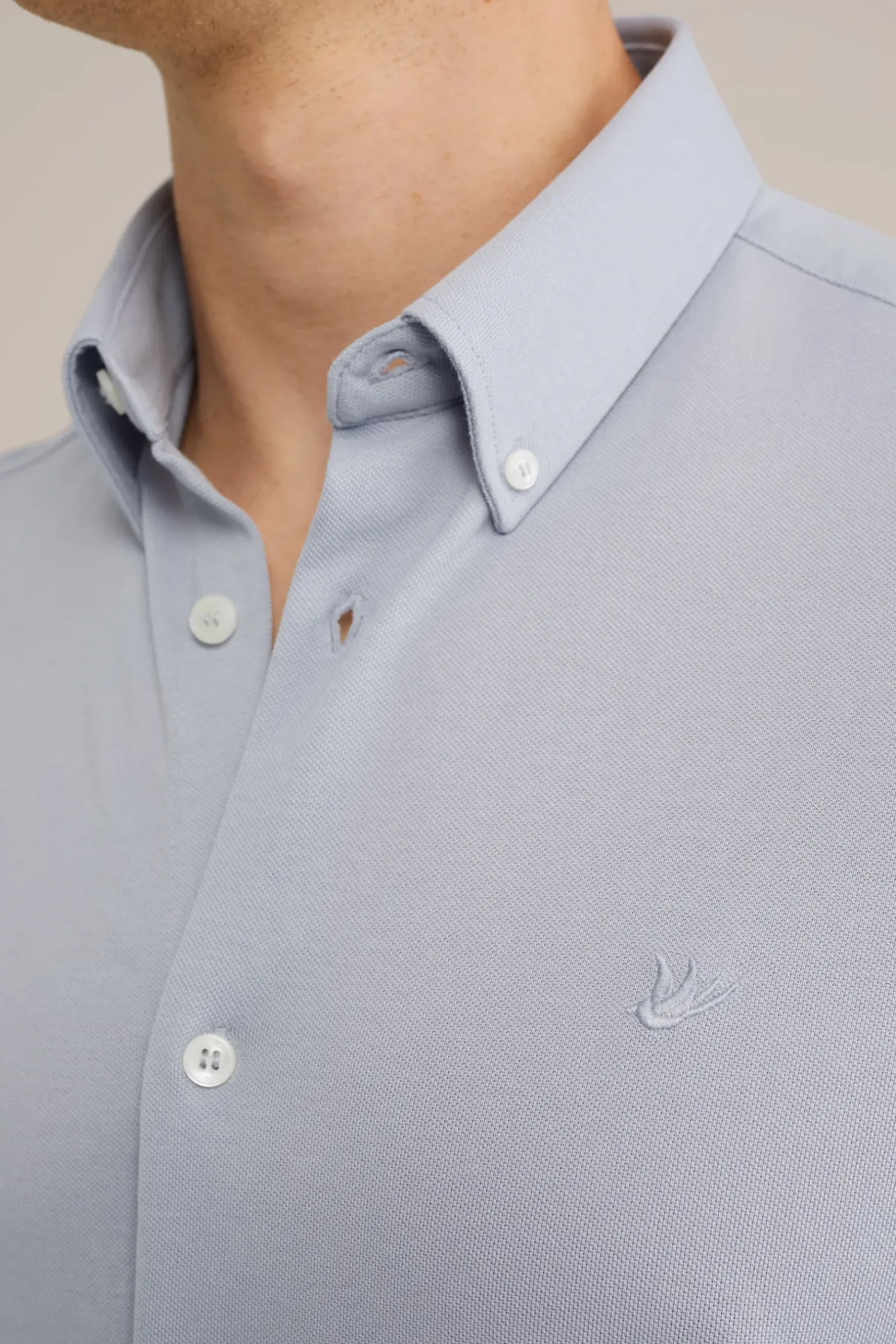 piquéjersey overhemd met stretch