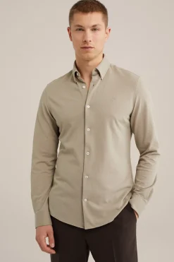 piqu&eacute;jersey overhemd met stretch